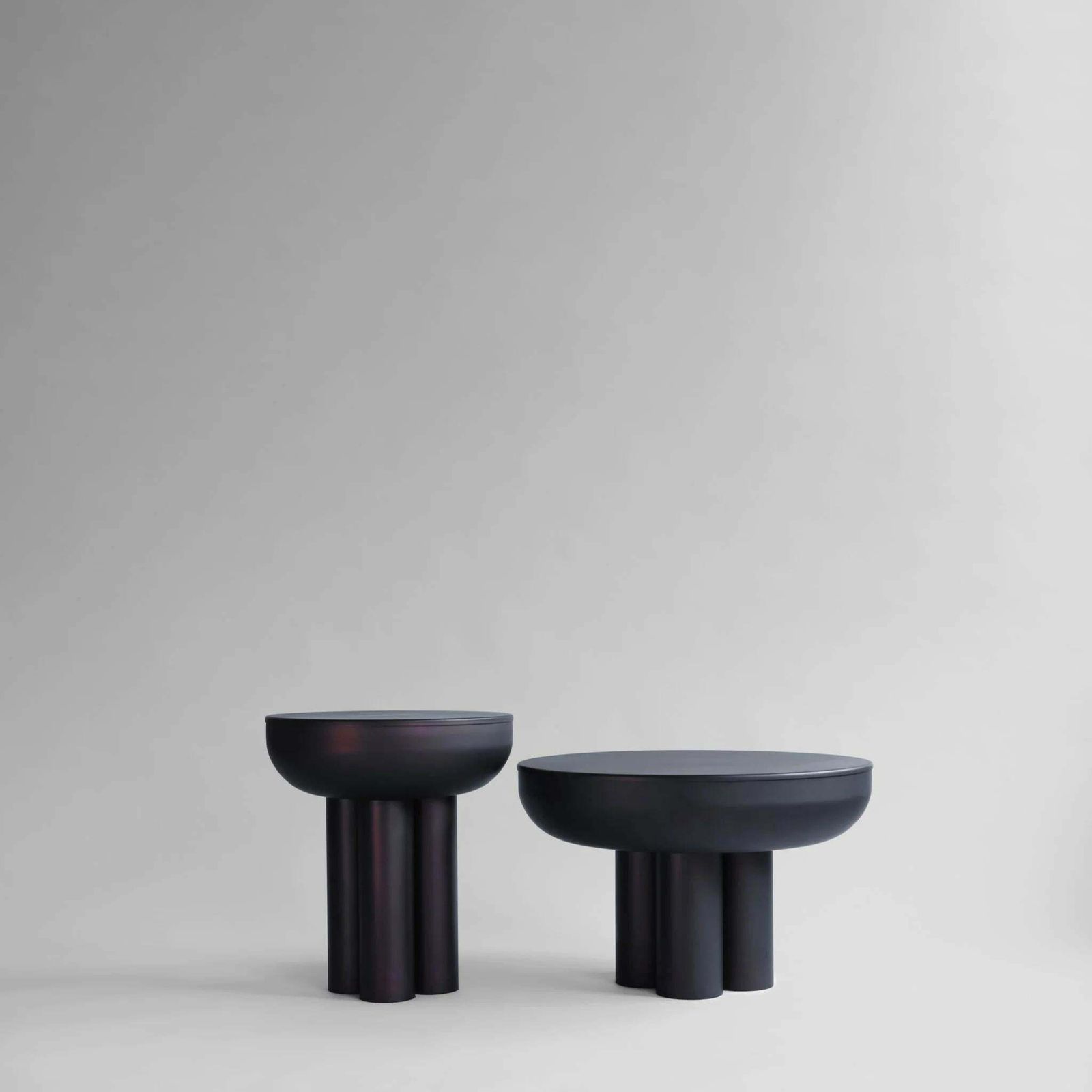 Burnt Black Coffee Table, End Of Sofa Model Crown, Coffee Table In Aluminium. photo furniture