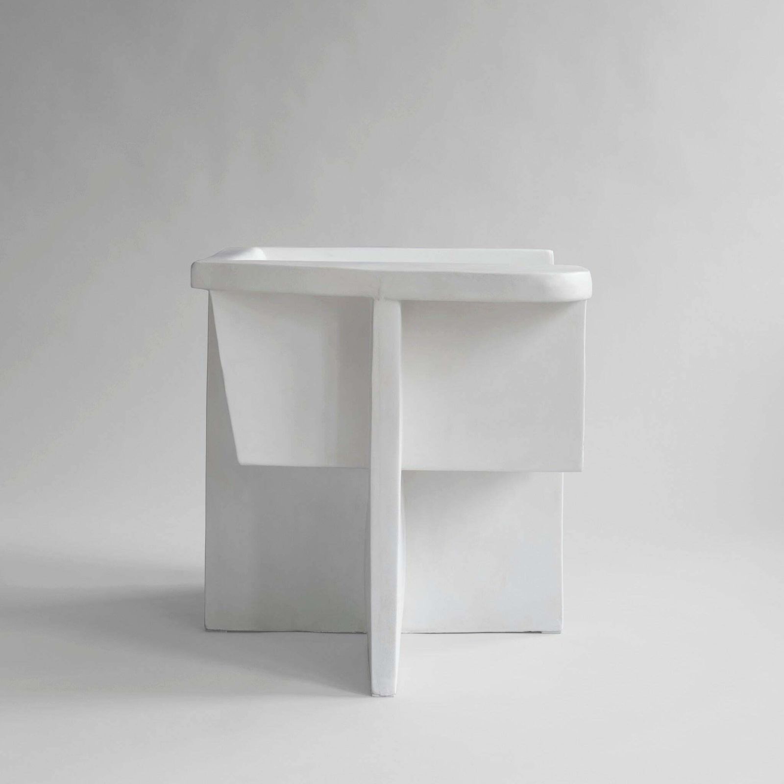 Pair Of Brutus Style Armchairs, Contemporary, Bone White, Fiber Concrete. photo for sale