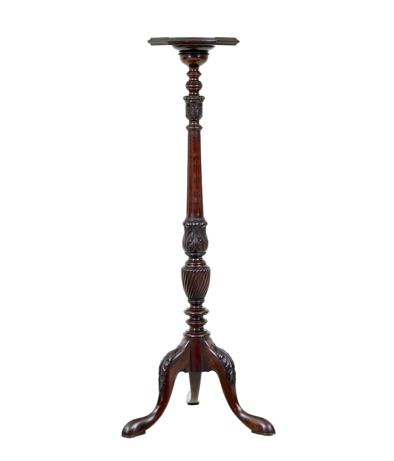 Early 20th Century Carved Mahogany Pedestal Stand photo vinterior