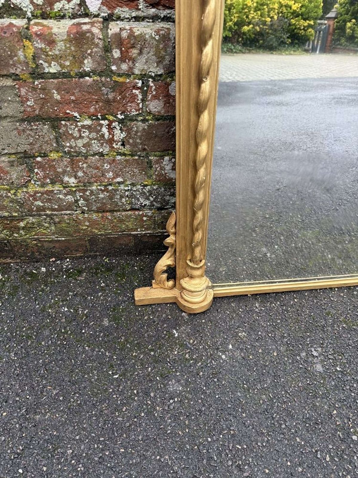 A Superb Large Antique English 19th C Gilt Overmantle Mirror. photo for sale