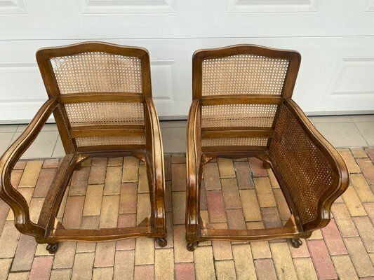 Antique Italian Lounge Chairs, 1920s, Set Of 2 photo vintage