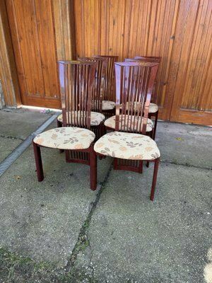 Lacquer And Fabric Dining Chairs By Pietro Costantini, 1980, Set Of 6 photo for sale