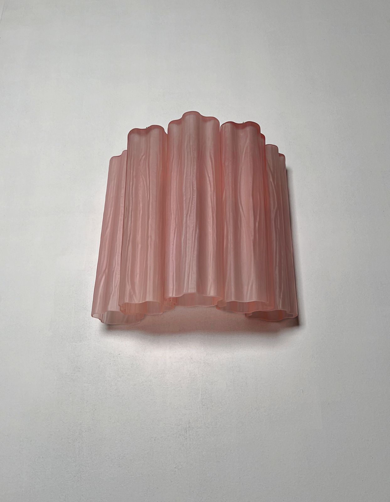 photo furniture Fantastic Pair Of Murano Glass Tube Wall Sconces   5 Pink Etched Glass Tube