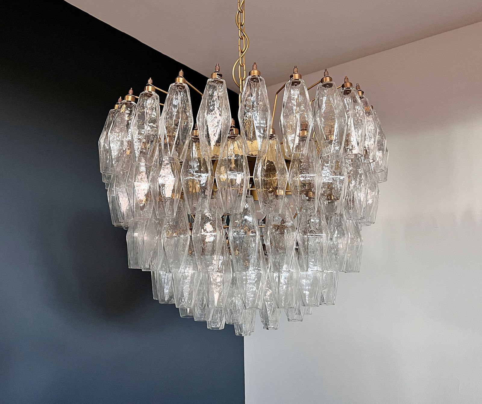 Amazing Murano Glass Candelier – 111  Poliedri photo vinterior