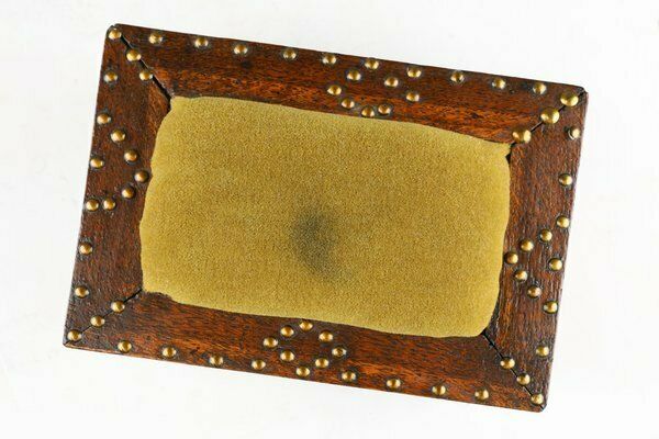 French Art Deco Sewing Box In Sculpted Wood, 1890s photo vintage