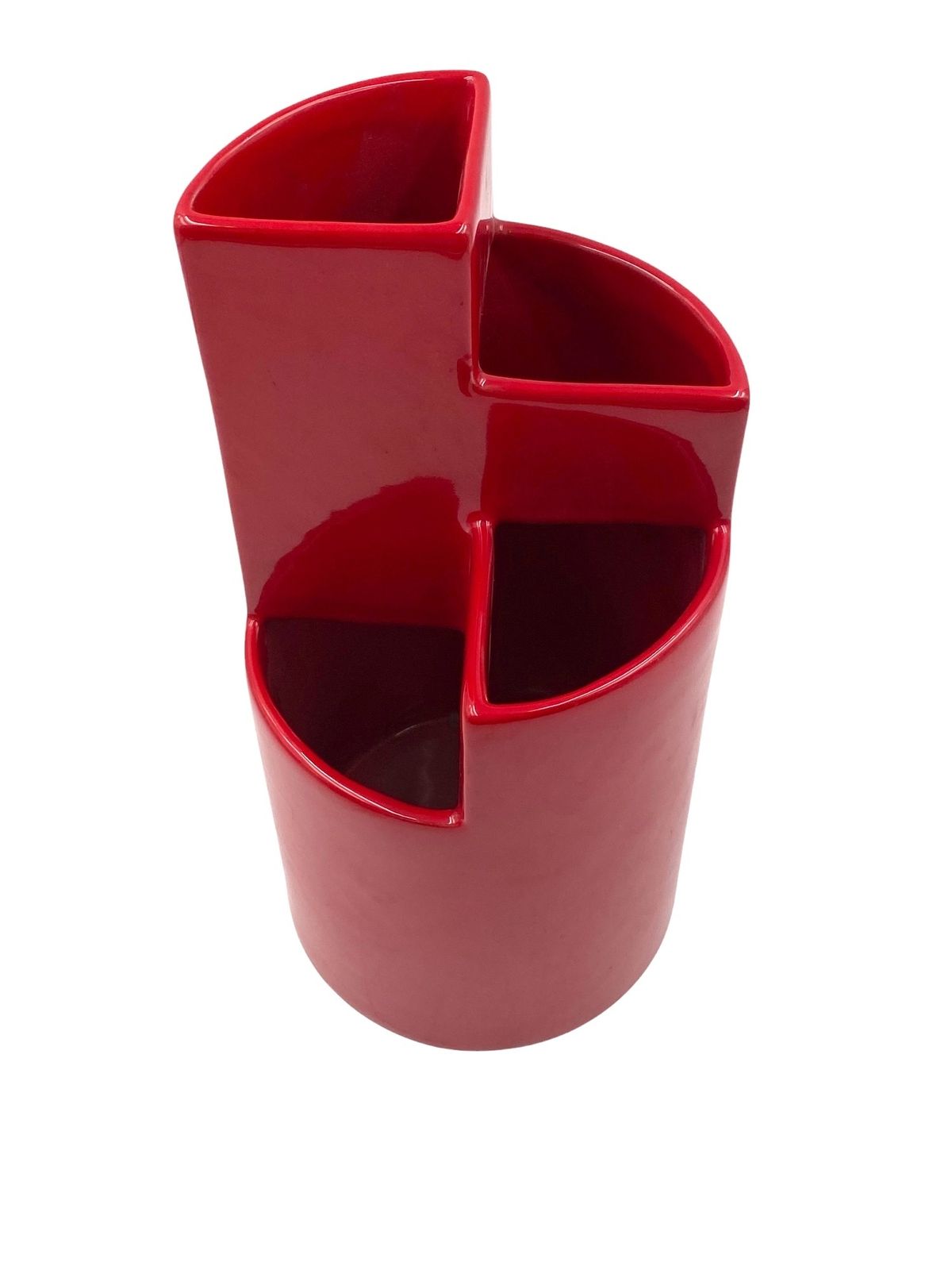 Franco Bettonica, Red Ceramic Vase Mod. Fb1, Gabbianelli Italy Ca. 1970 photo Home Decor