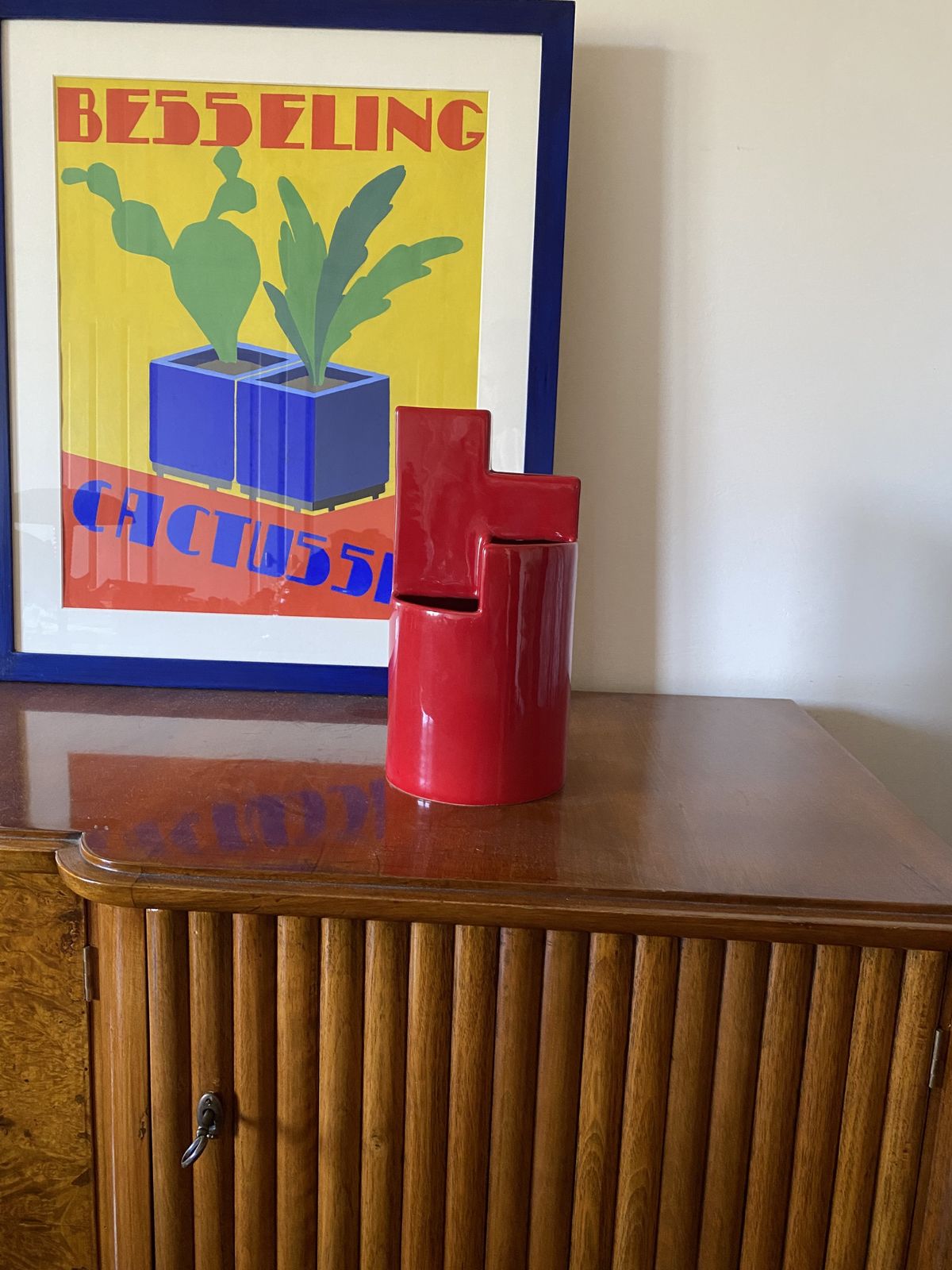 Franco Bettonica, Red Ceramic Vase Mod. Fb1, Gabbianelli Italy Ca. 1970 photo 450.0