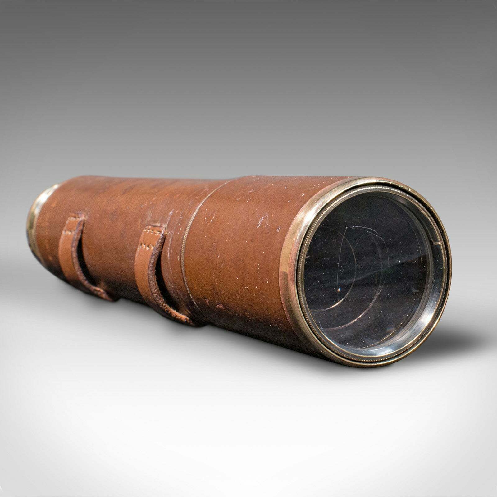 Antique 3 Draw Telescope, English, Leather, Broadhurst Clarkson & Co, Edwardian photo 985.0