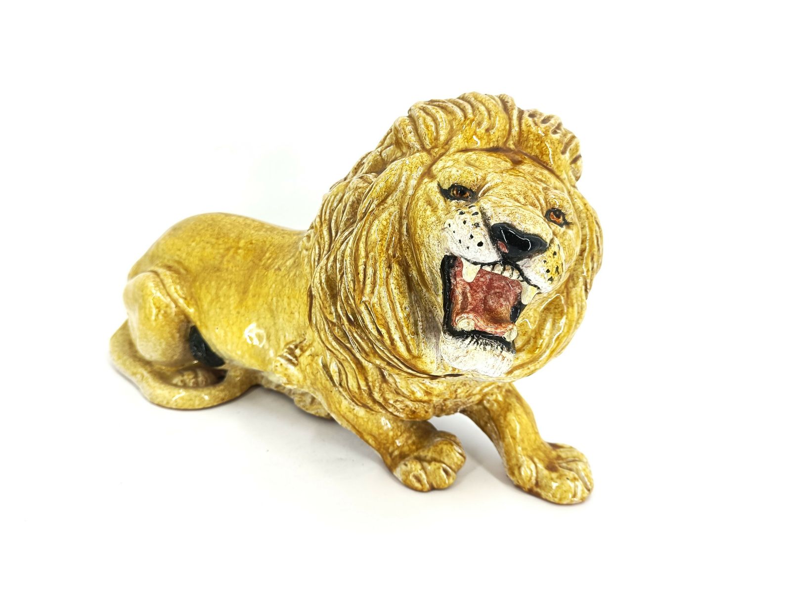Italian Glazed Terracotta Lion Sculpture, 1960s photo 295.0