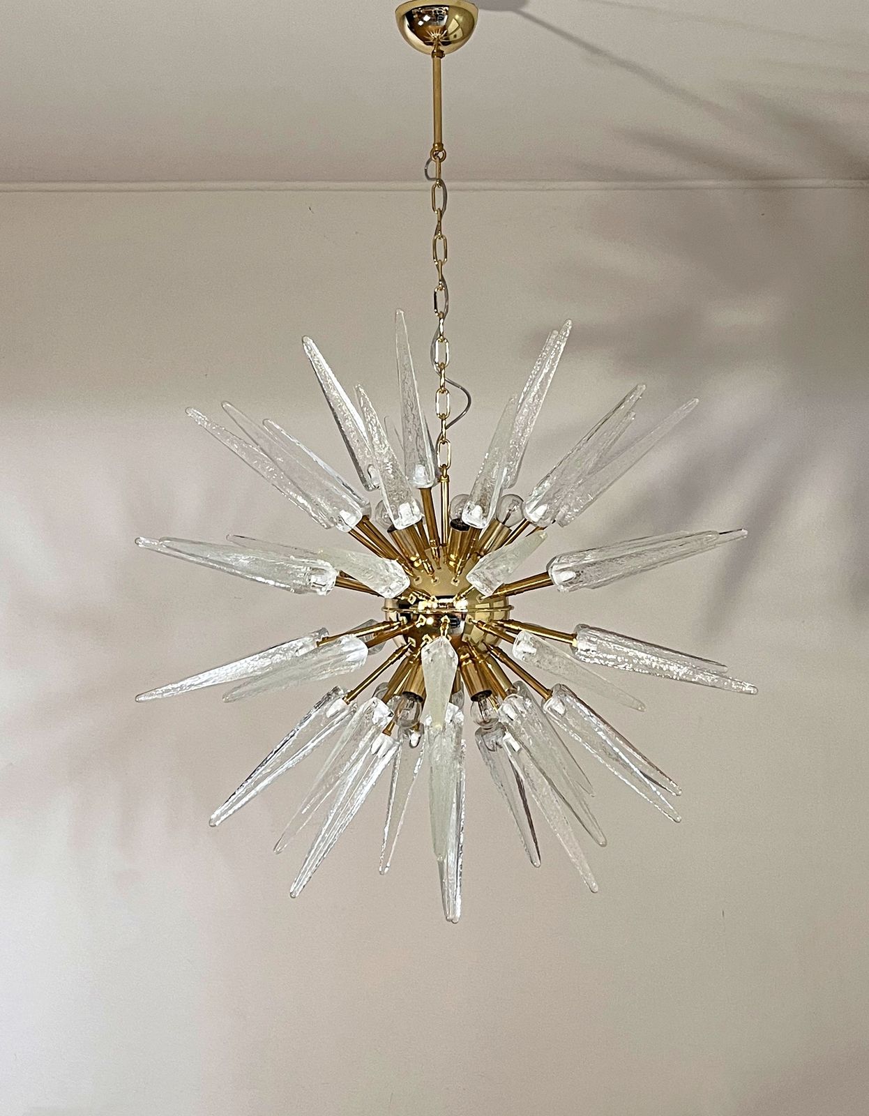 Lighting Exceptional Murano Trasparent Glass Sputnik Chandelier   51 Clear Glasses photo