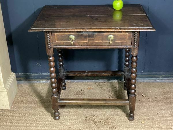 A Charming Early Antique Country Oak Side Table photo for sale