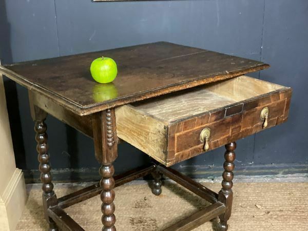 A Charming Early Antique Country Oak Side Table photo 390.0