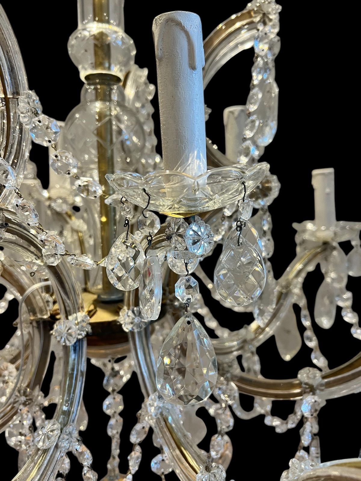 A Twelve Light Italian Marie Theresa Antique Crystal Chandelier photo buy