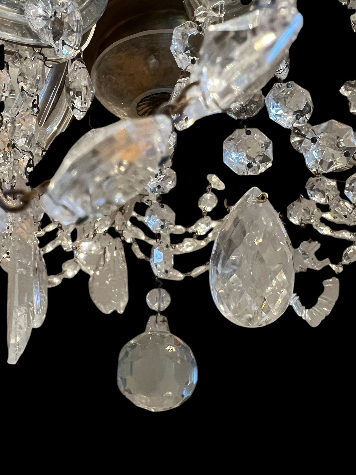 2200.0 A Twelve Light Italian Marie Theresa Antique Crystal Chandelier photo