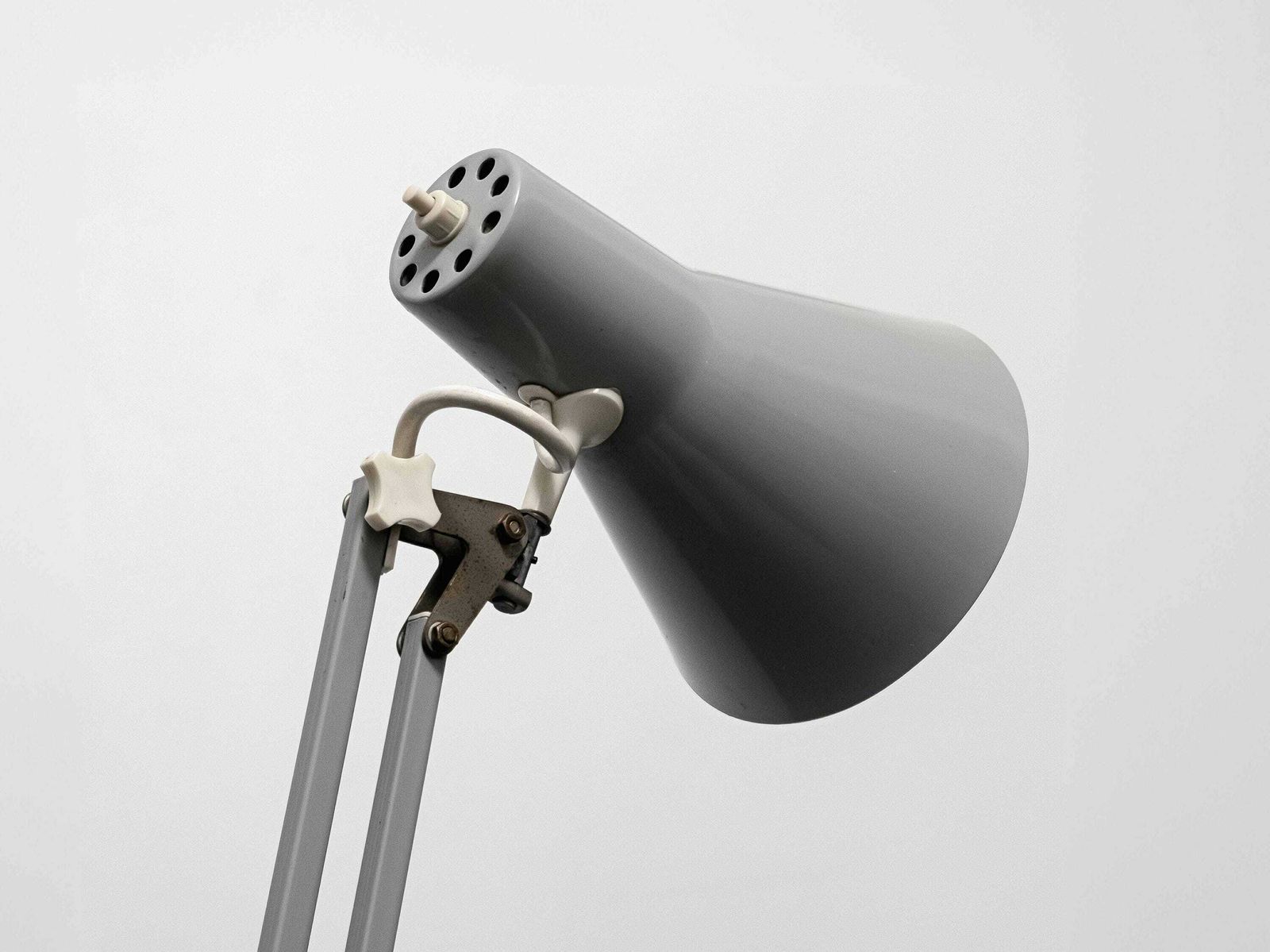 Light Grey Vintage Mid Century Angle Poise Desk / Office Lamp By Multiban, Made In Denmark, 1960's: Stylish Illumination For Home Decor photo 165.0