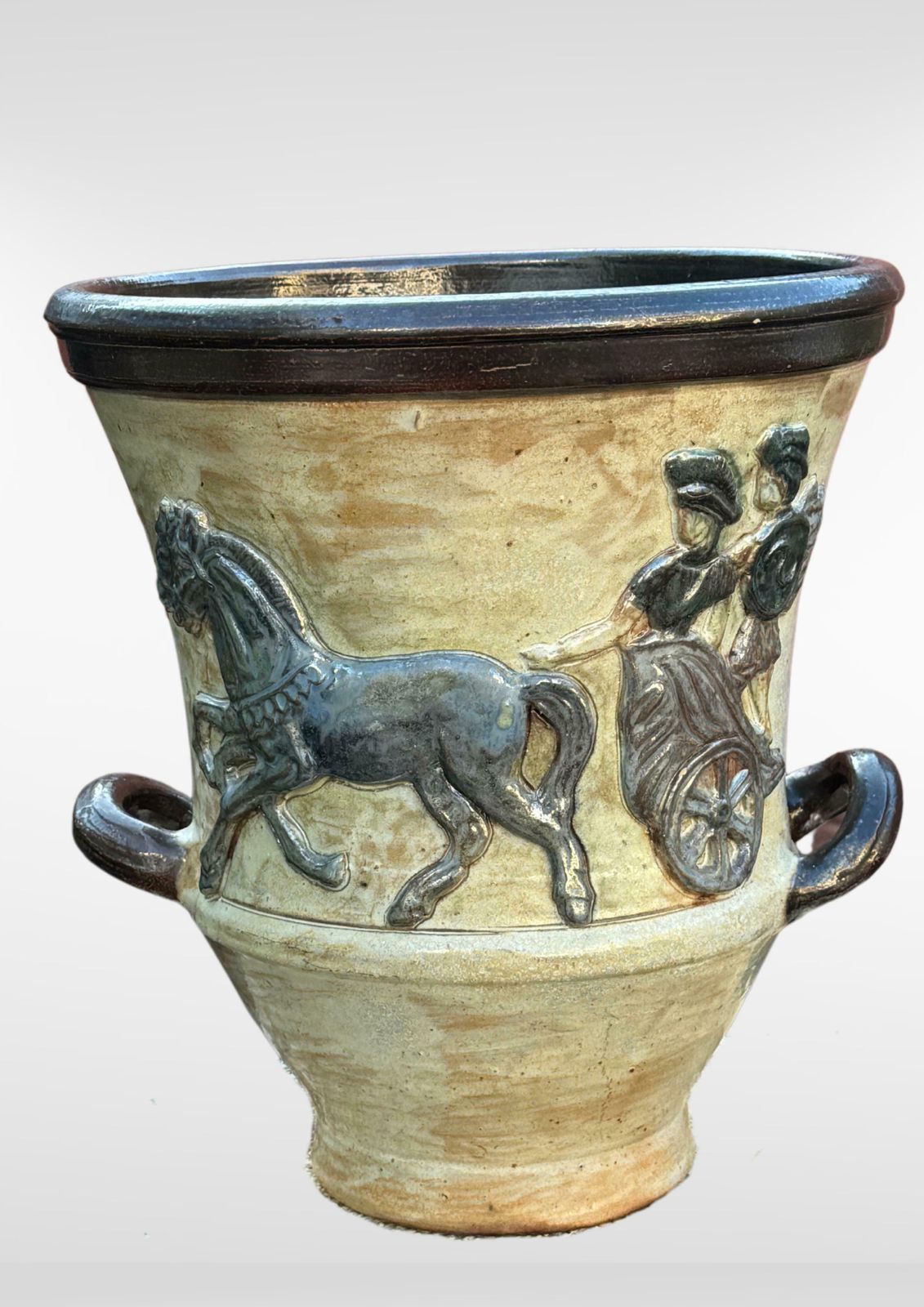 Art Deco Belgium Stoneware Jardiniere Planter Large Sized Bouffioulx Armogres photo vinterior