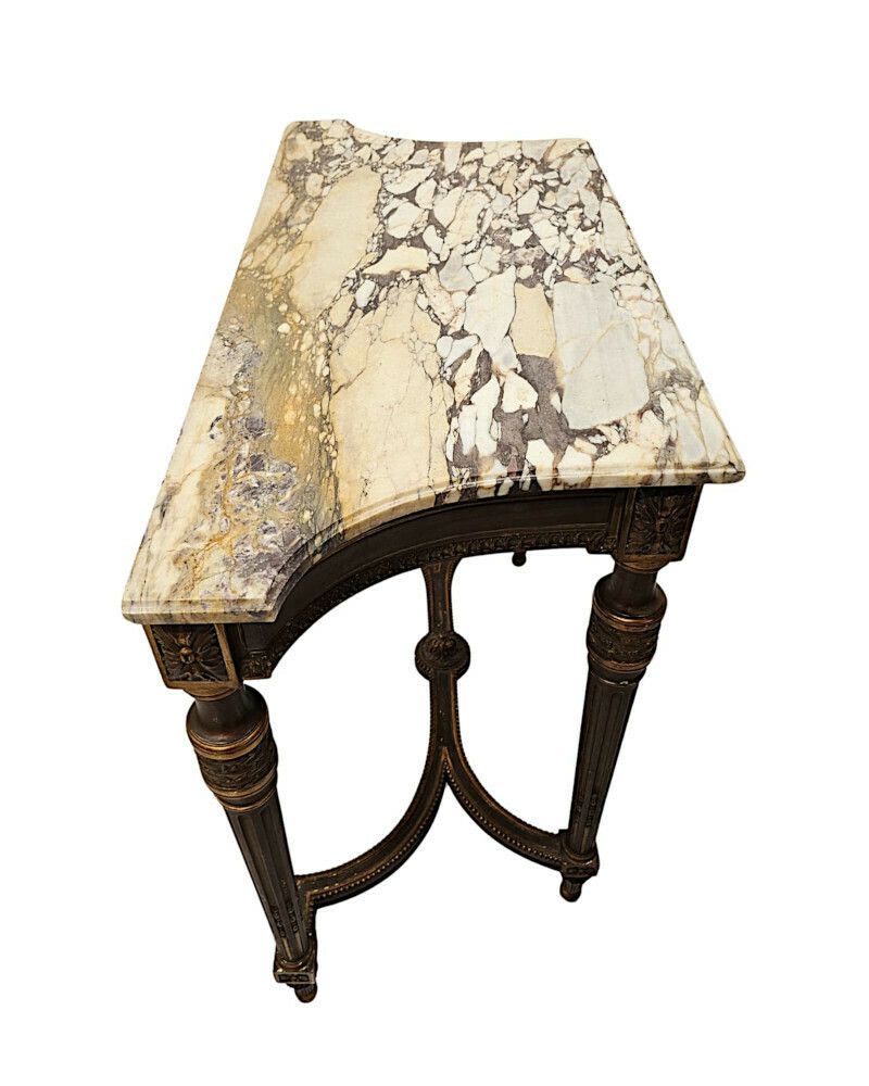 A Fabulous 19th Century Marble Top Giltwood Console Table photo 3273.6691