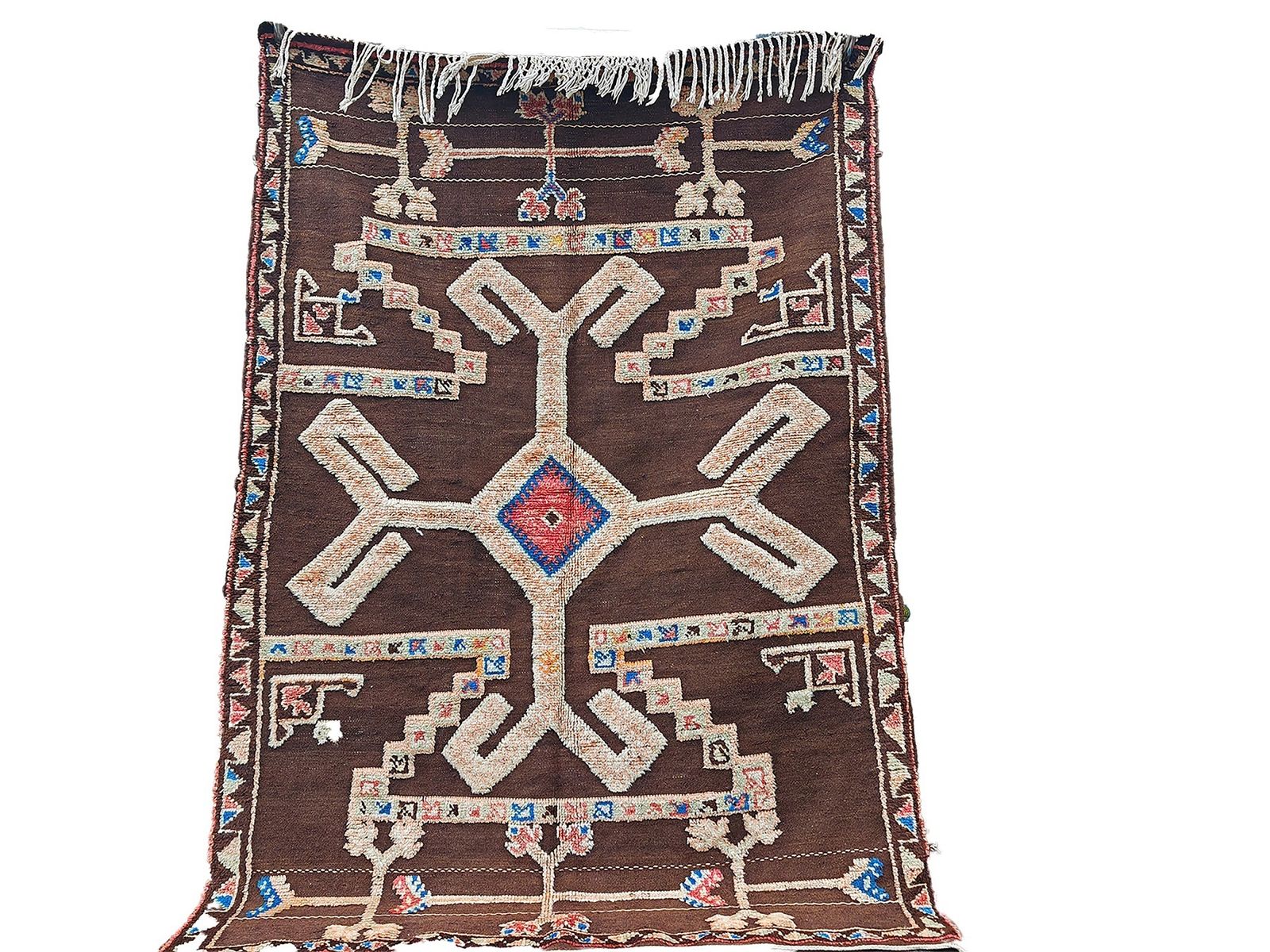 No Custome Fee Charge . Handmade Colourful Moroccan Berber Rug. Camel Wool Carpet  8.5×5 Ft 260x155cm