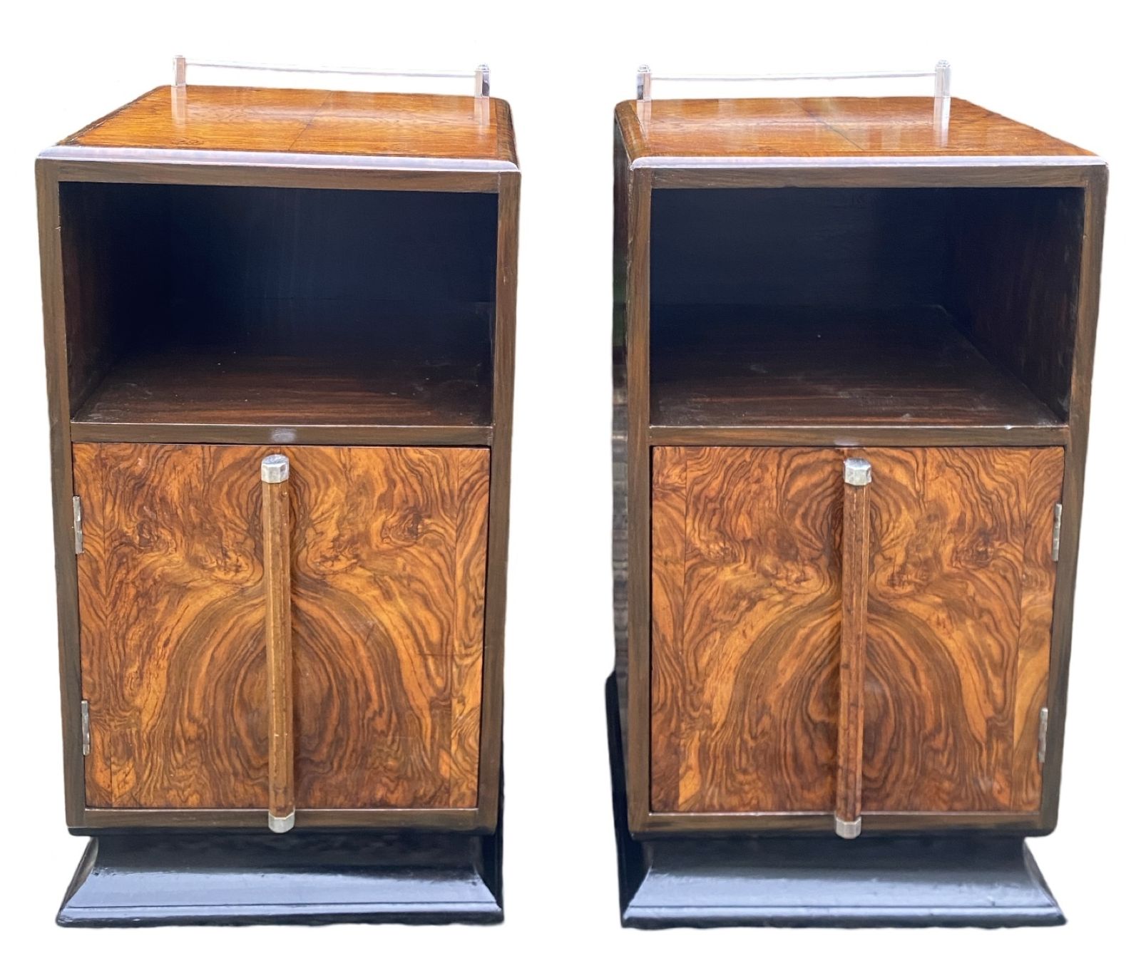 Pair Of Matching Figured Walnut Bedside Cabinets photo furniture