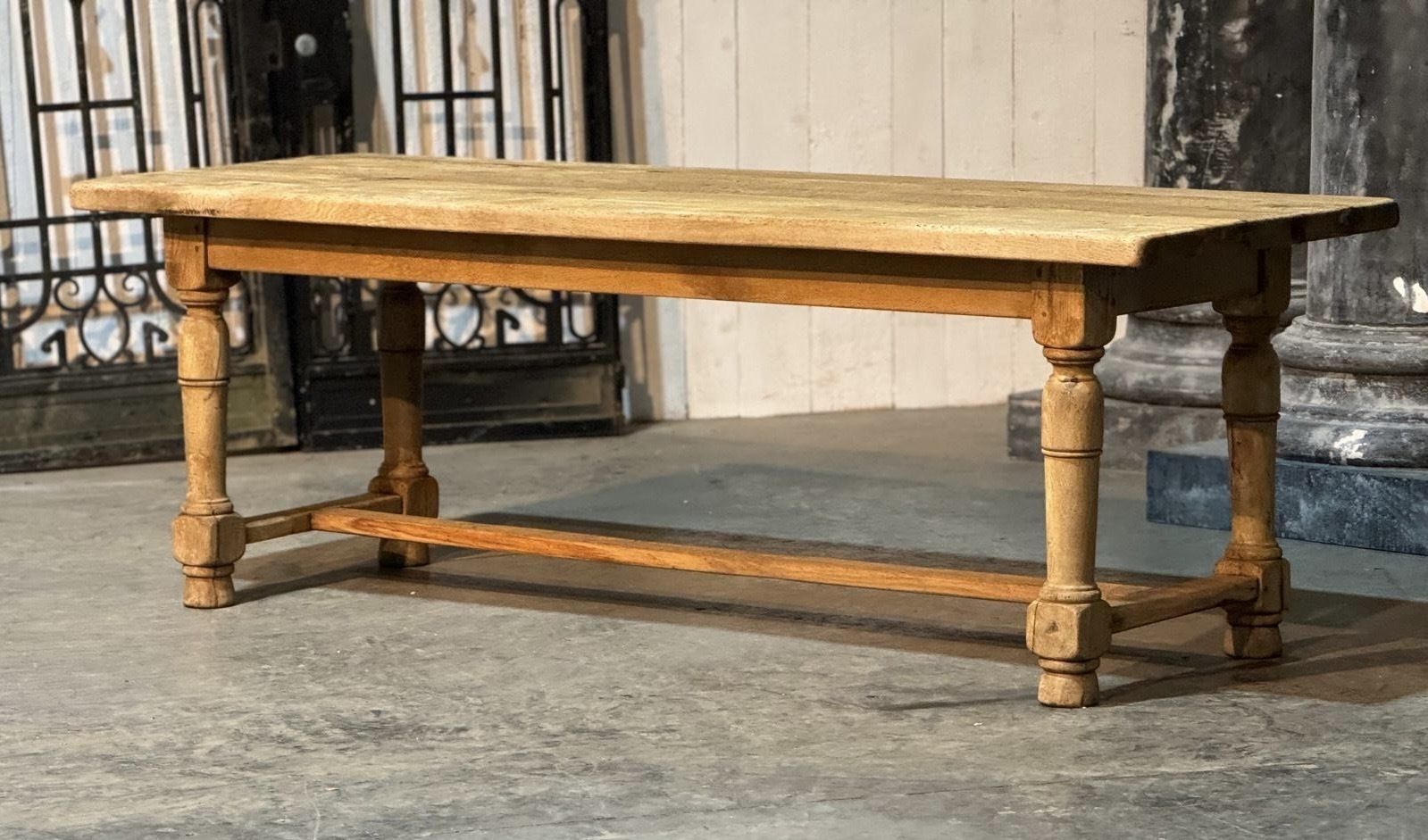 Characterful Bleached Oak Farmhouse Dining Table photo vintage