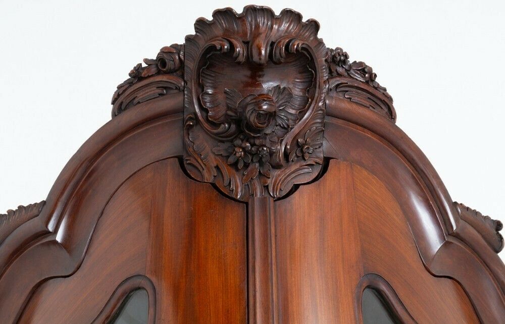 Antique French Corner Cabinet Mahogany Vitrine 1860 photo buy