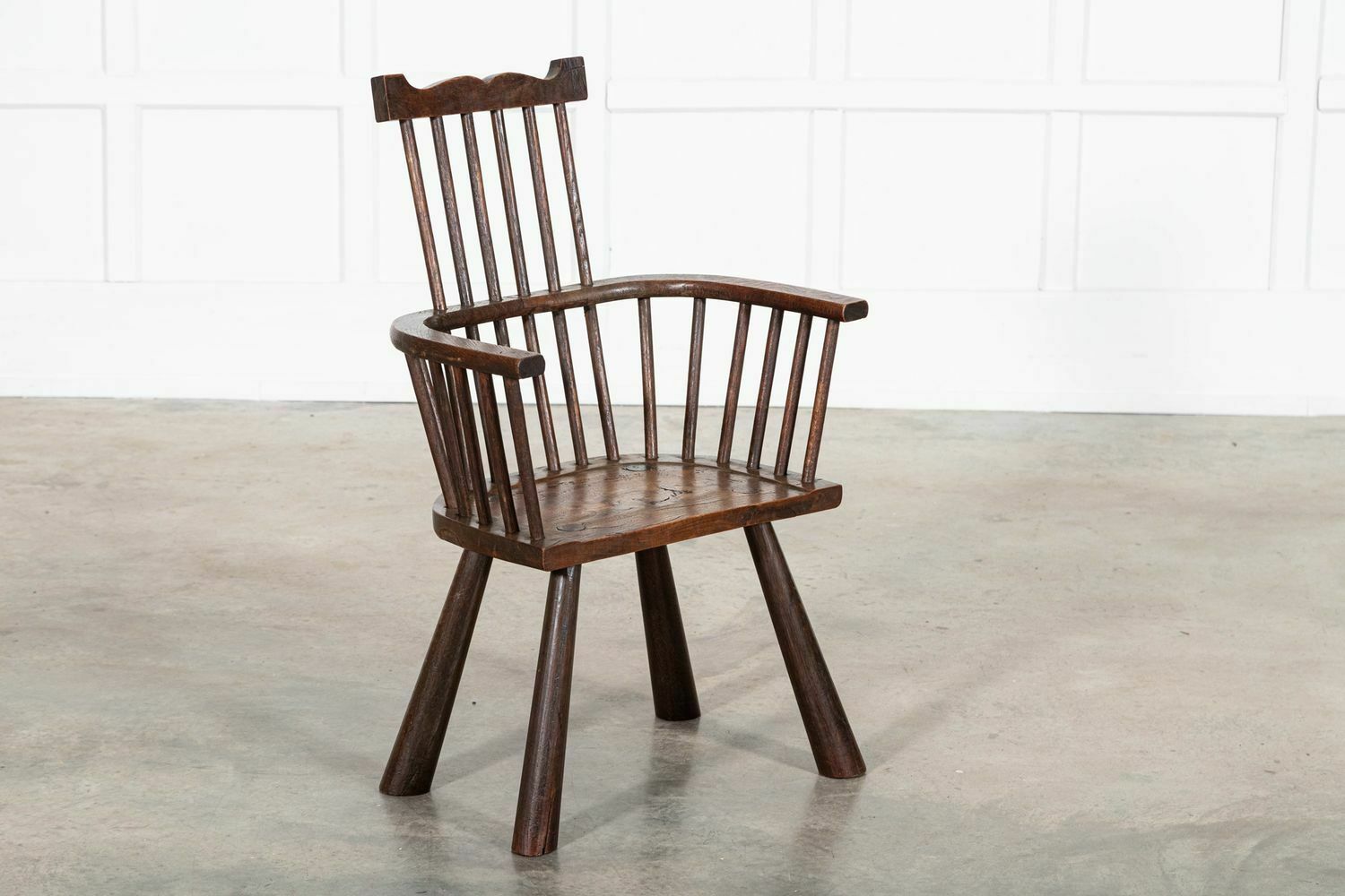 Irish 19thc Vernacular Oak & Elm Famine Chair photo furniture