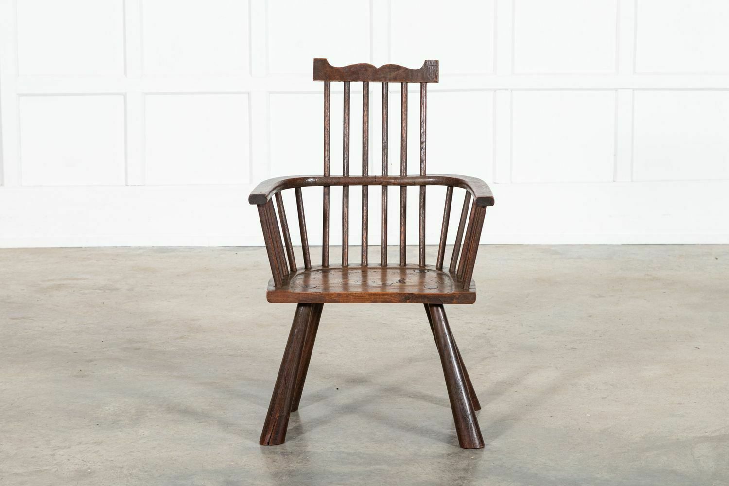 Irish 19thc Vernacular Oak & Elm Famine Chair photo for sale
