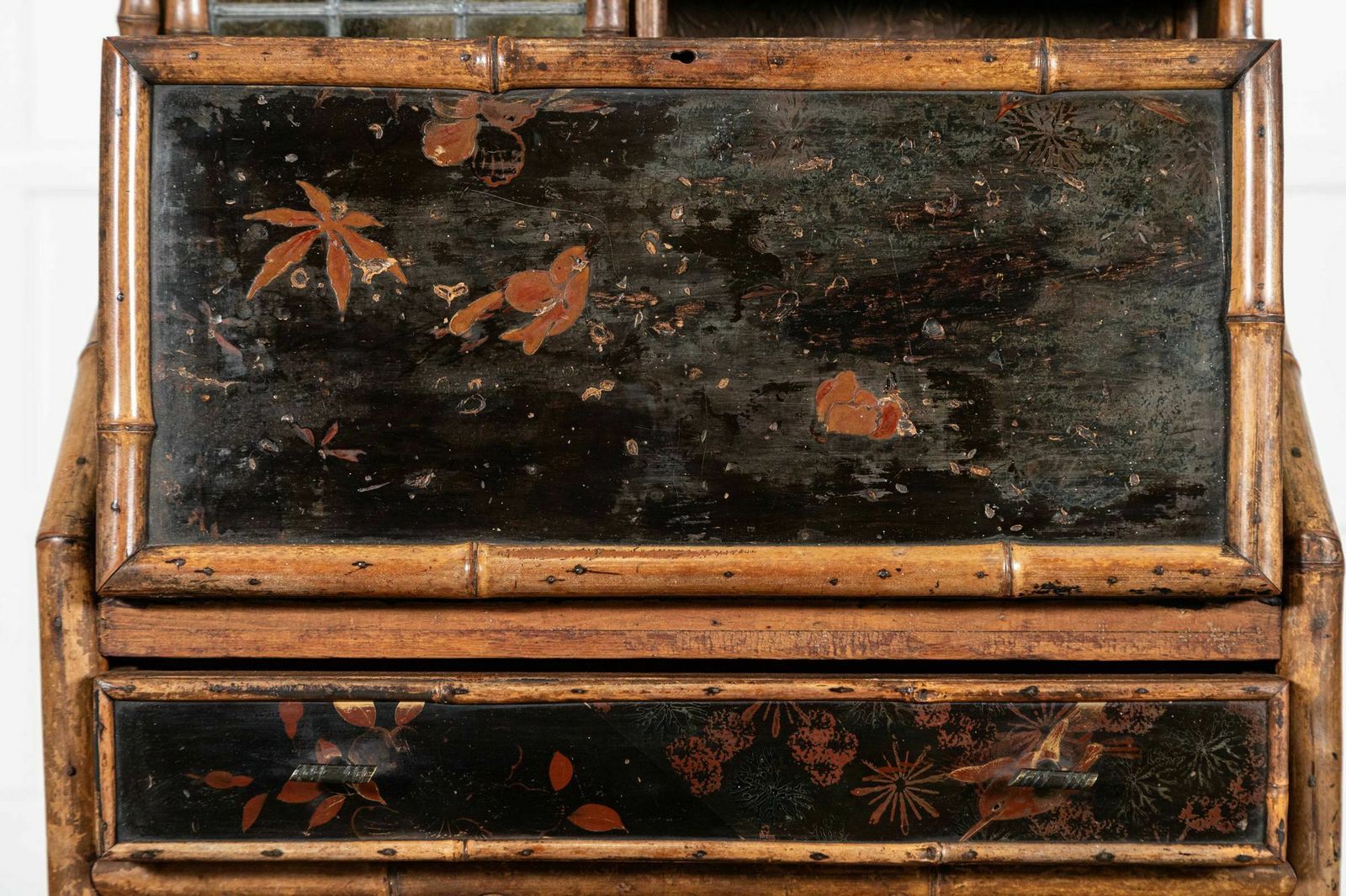 photo for sale 19thc English Bamboo Bureau, 1800s