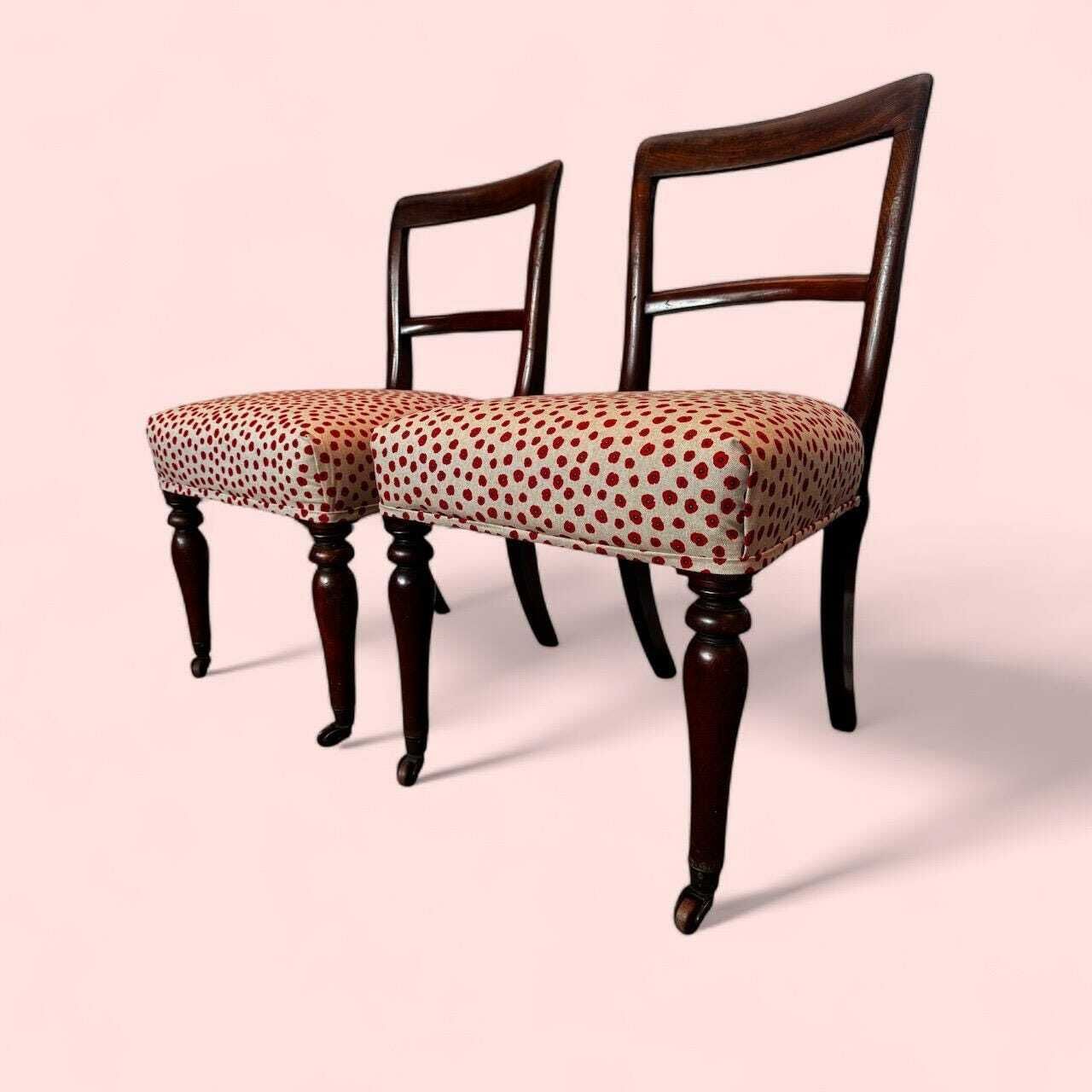 photo for sale Antique Victorian Bedroom Chairs C1860 / Set Of 2 / New Upholstery