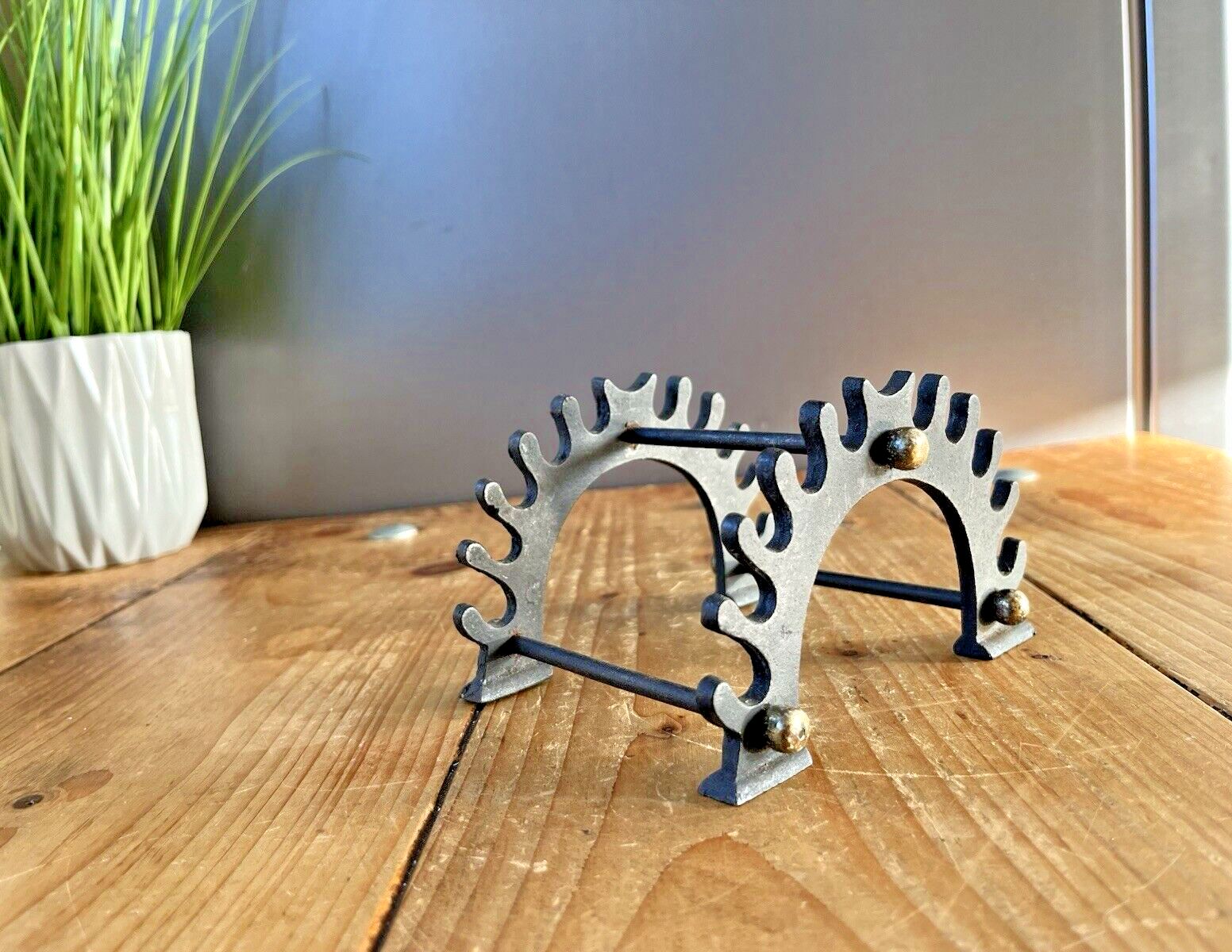 Unusual Antique Iron 11 Pen Display Stand Rack Collectable Victorian Gothic photo 160.0