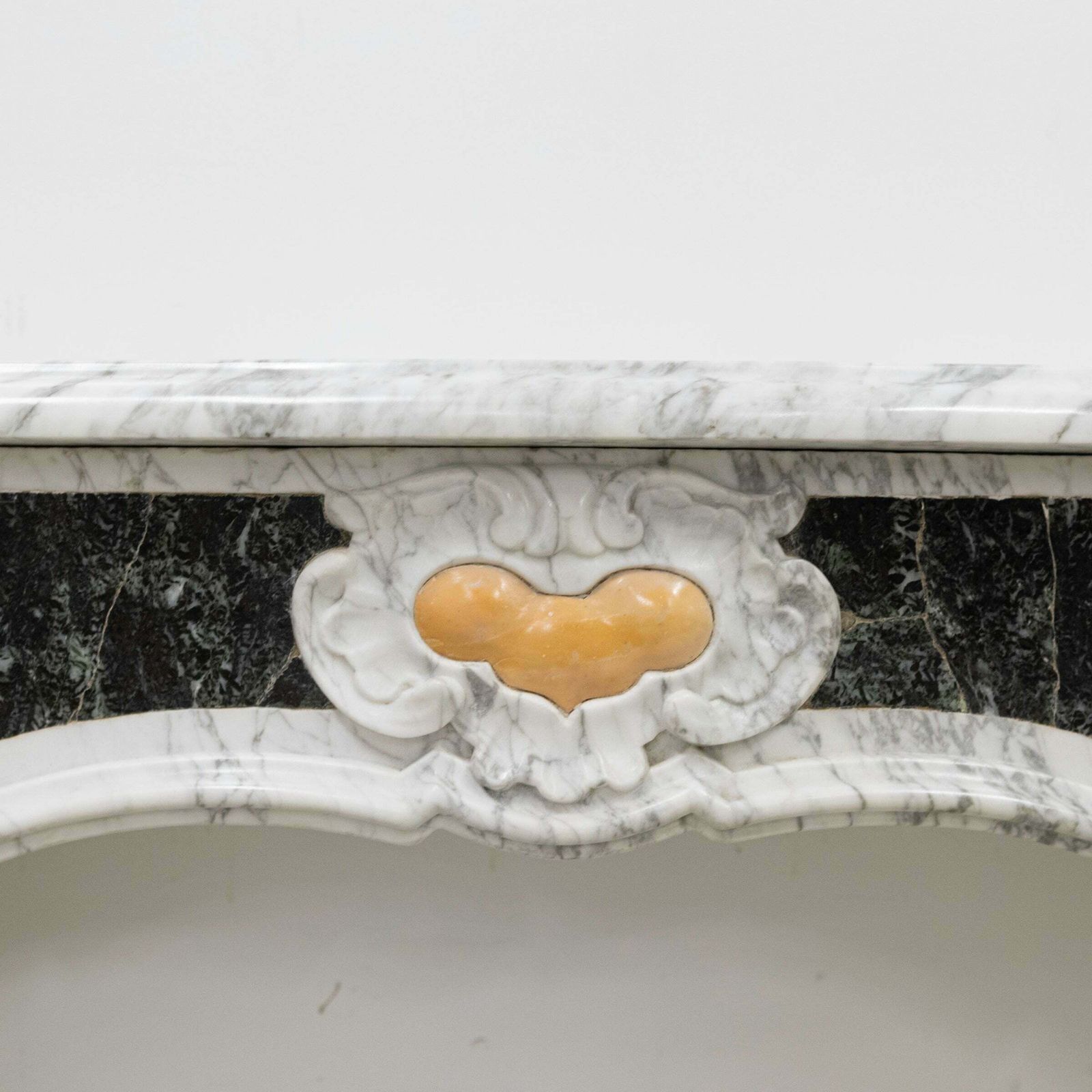 18th Century French Provençal Carrara Brocatelle & Verde Marble Chimneypiece photo Home Fixtures