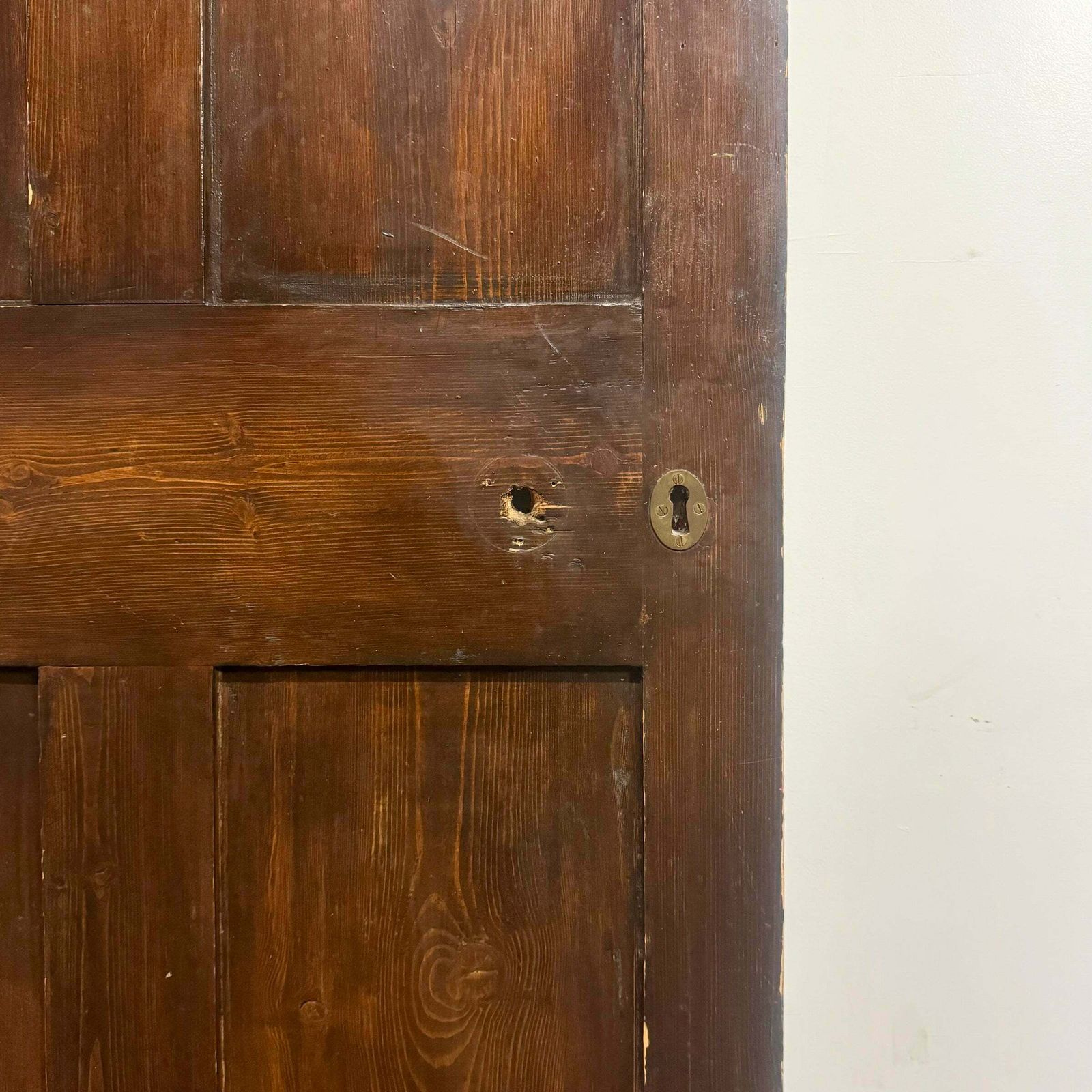 Antique Victorian Pine Door   202cm X 79.5cm photo for sale