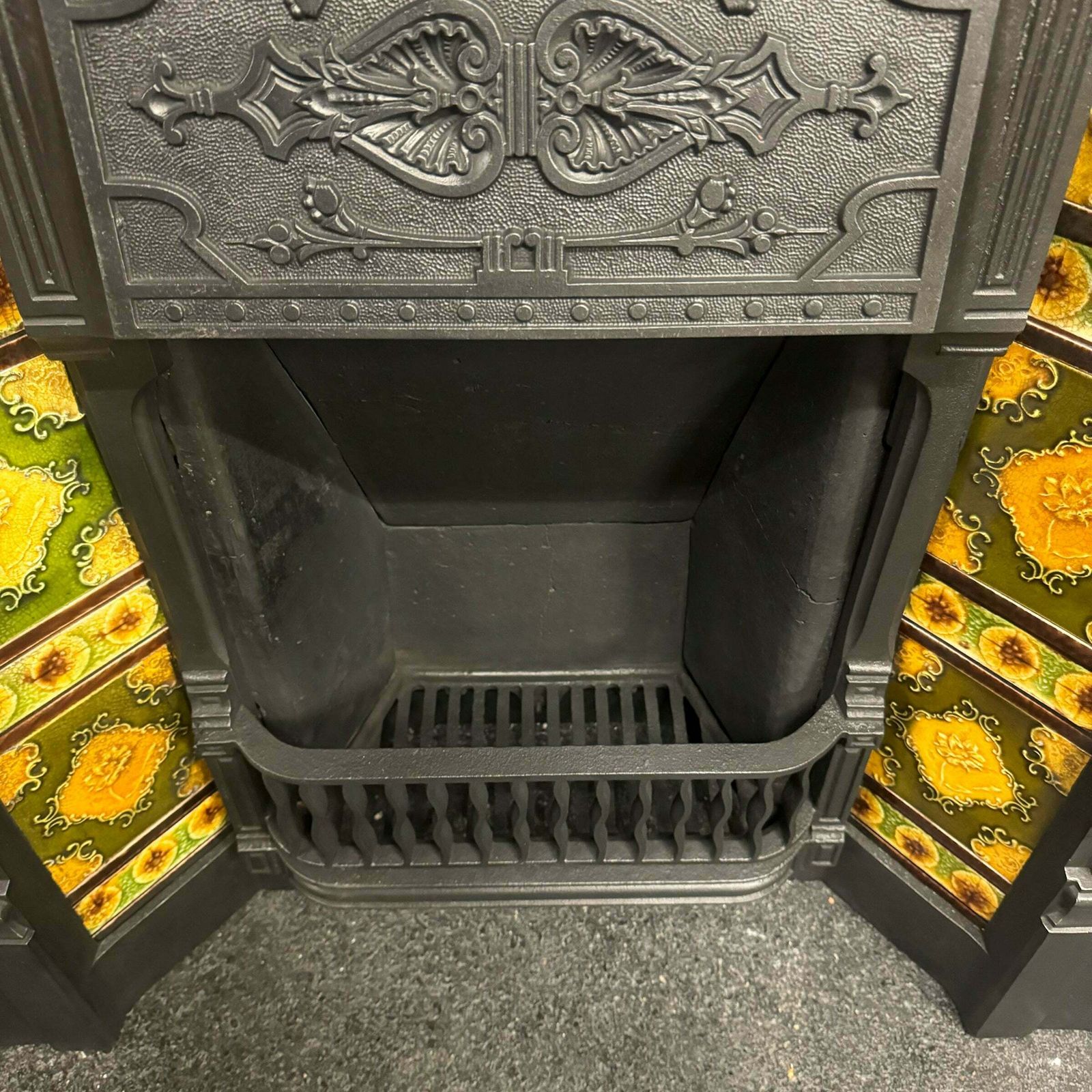 Antique Victorian Tiled Cast Iron Combination Fireplace photo buy
