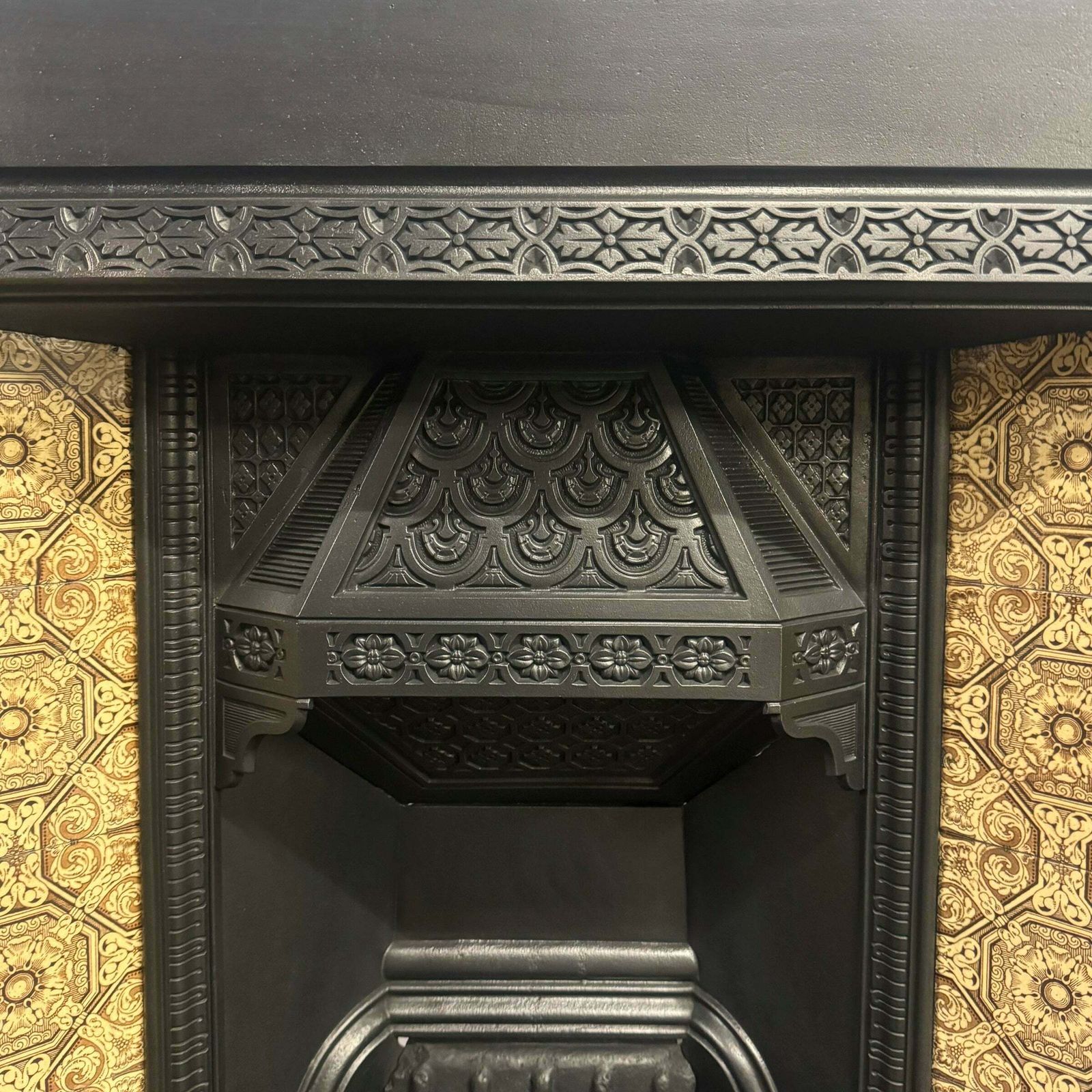 Antique Victorian Tiled Fireplace Insert photo Home Fixtures
