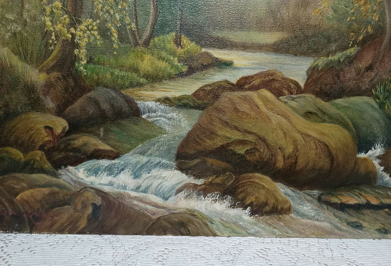 Original Oil Painting River Tavy Dartmoor Devon On Stretched Cotton Canvas Unframed Artist Signed. photo buy