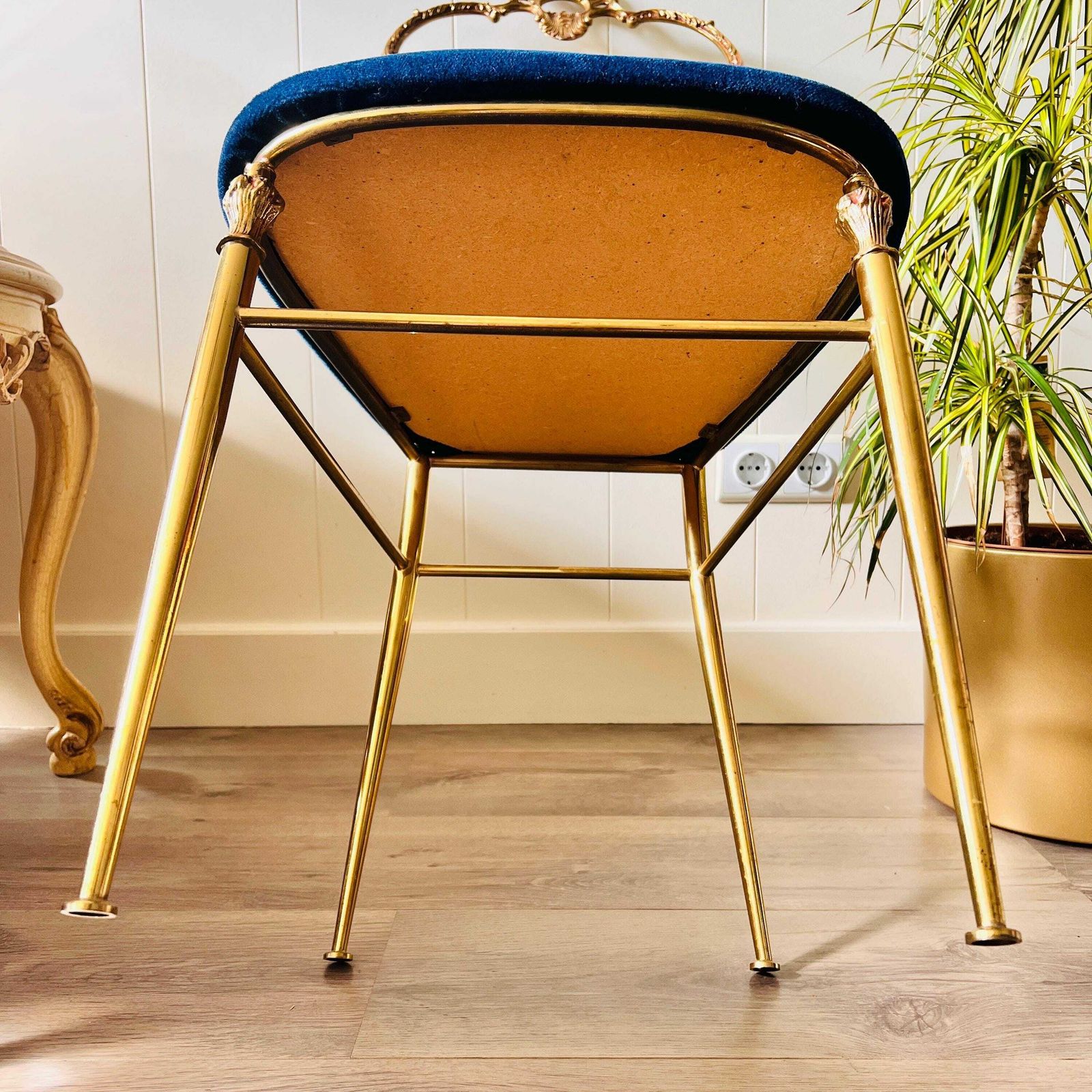 Bijzondere Messing Stoel, Italiaanse Messing Stoel, Woninginrichting, Interieurontwerp photo vintage