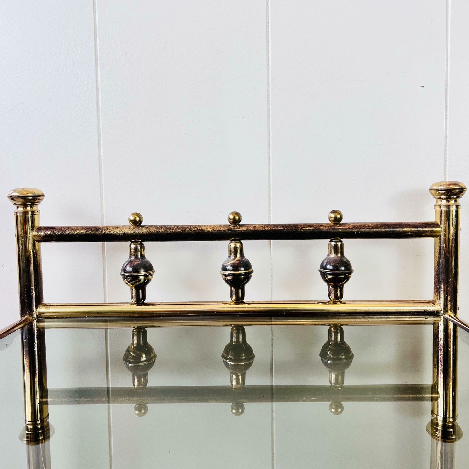 photo furniture Vintage Messing En Glas Bijzettafels, Hollywood Regency, Mid Century
