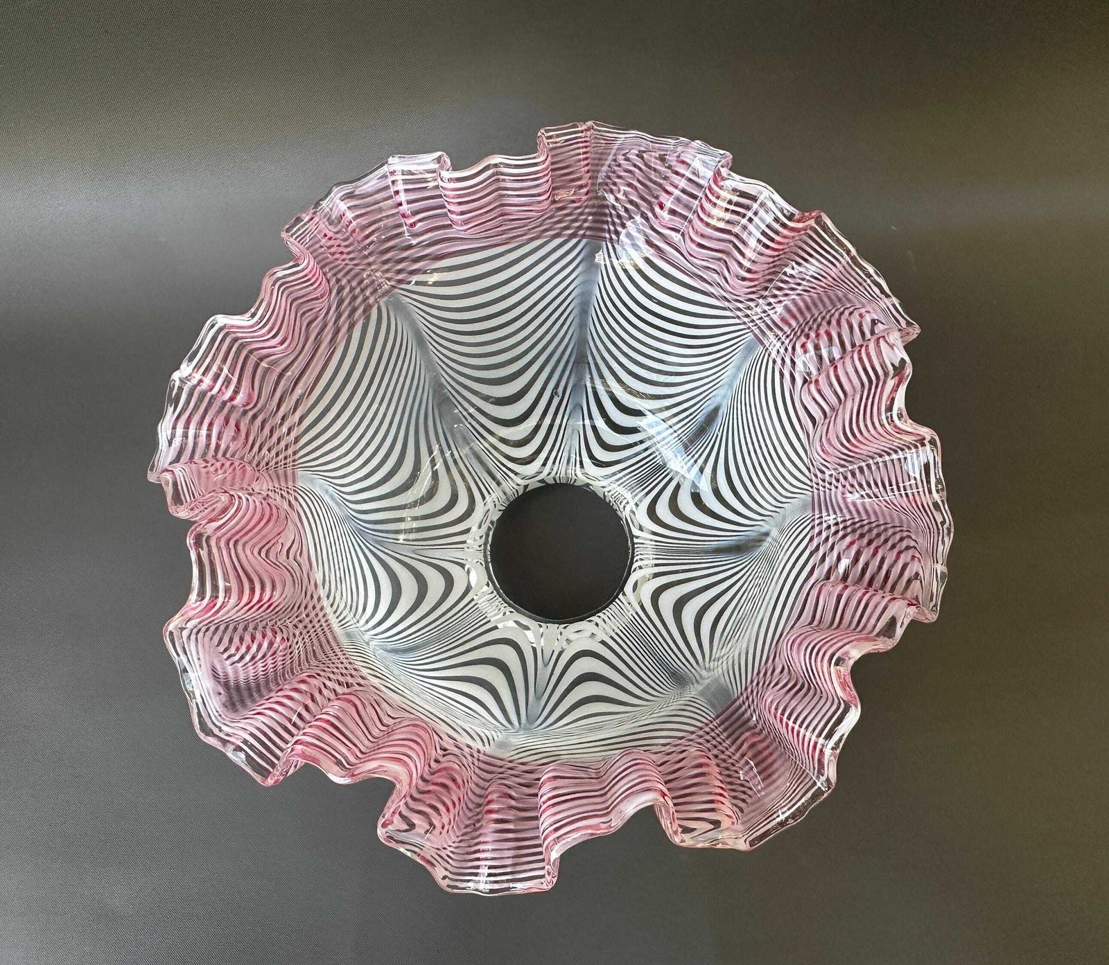 Antique French Tulip Red And White Glass Lamp Shade Xxe Gift For Her photo vinterior