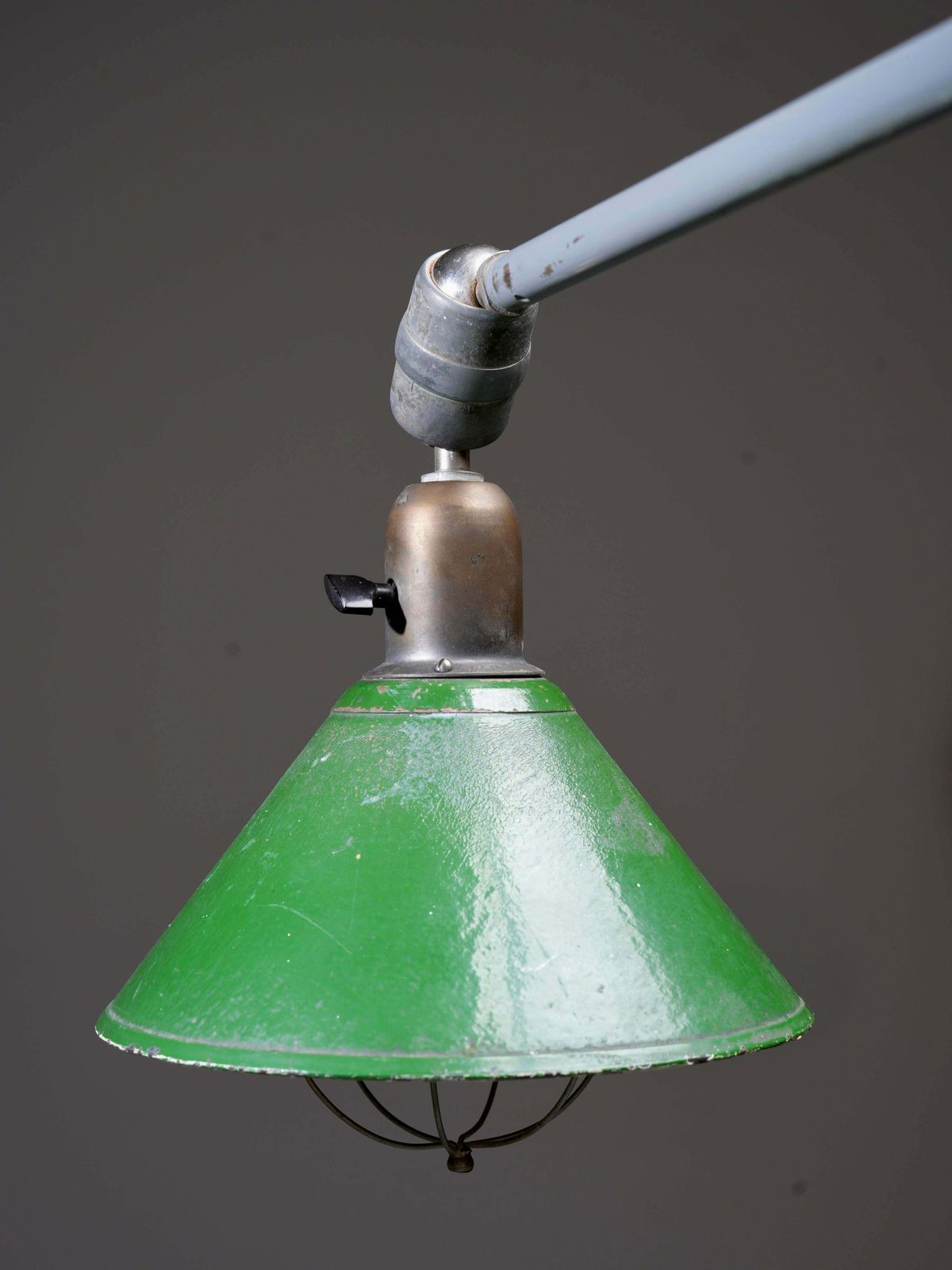 Verlichting Vroege Versie Johan Petterson Triplex Lamp Met Groene Kap, Zweden, Jaren 1930 photo