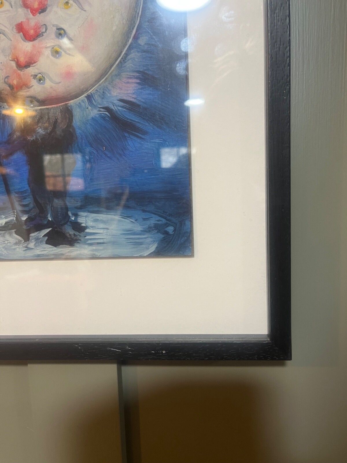 Nicola Bealing Oil Painting ‘Man In The Moon’ Oil On Paper On Board photo furniture