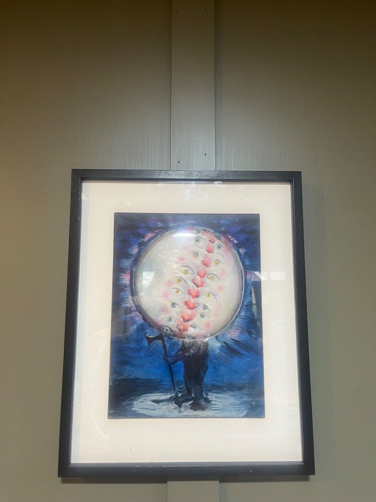 Nicola Bealing Oil Painting ‘Man In The Moon’ Oil On Paper On Board photo 600.0