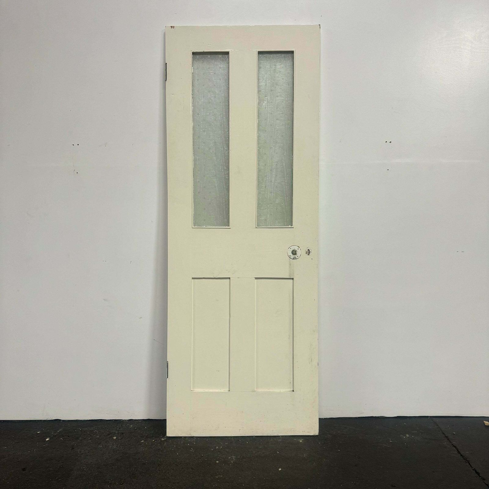Antique 2 Panel Glazed Victorian Pine Door photo 168.0