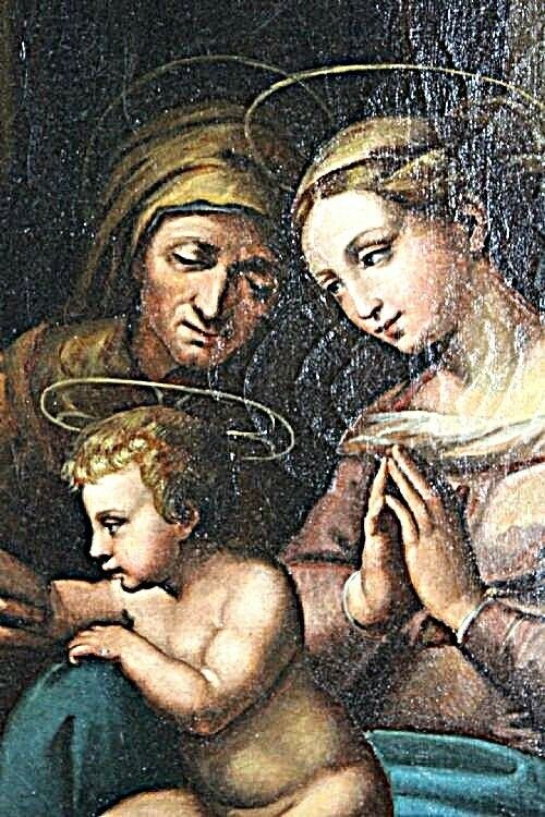 photo furniture Antique Italian Oil Painting  After Raphael