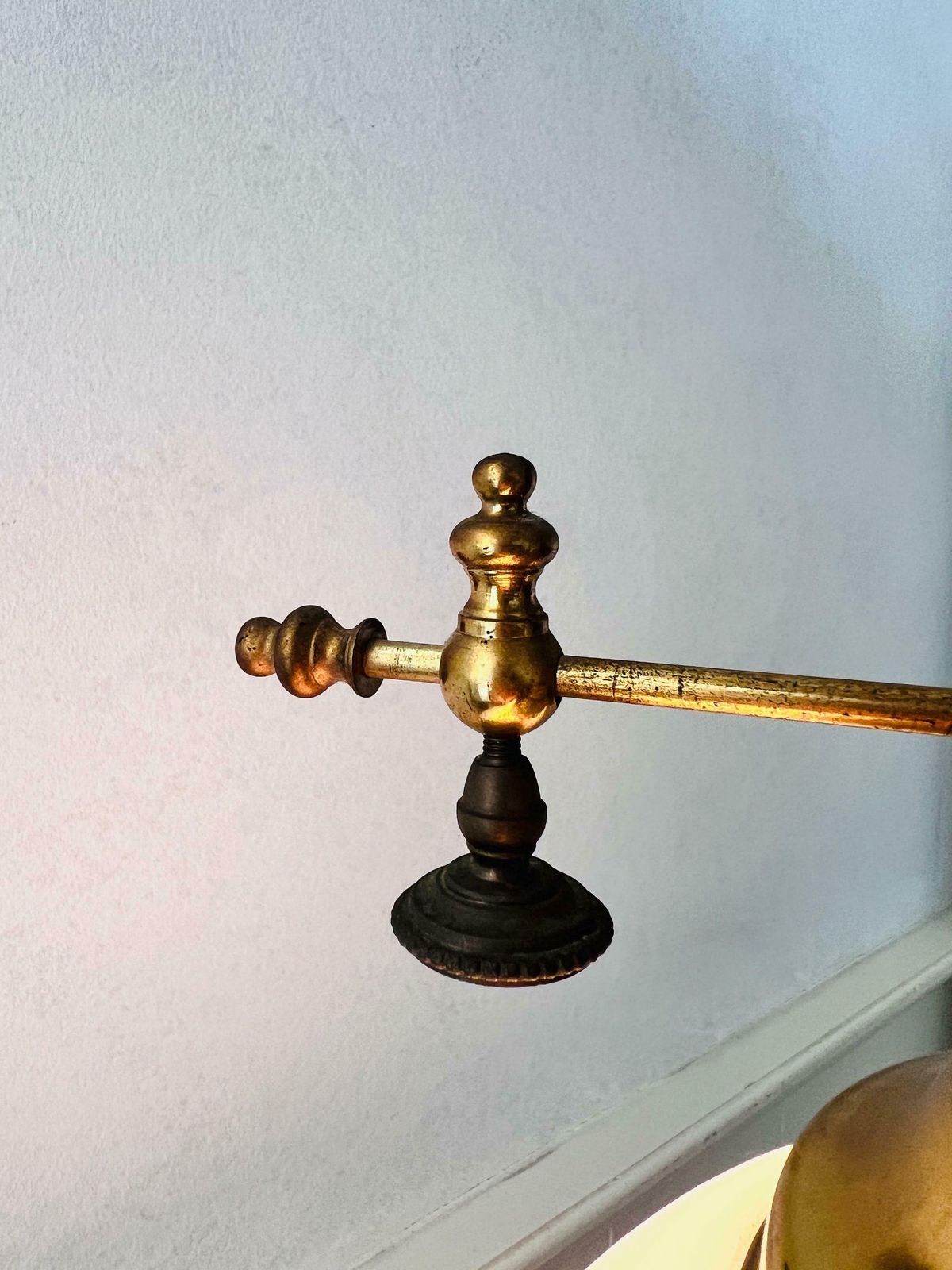 Vintage Messing Hanglamp Met Treksysteem photo vintage