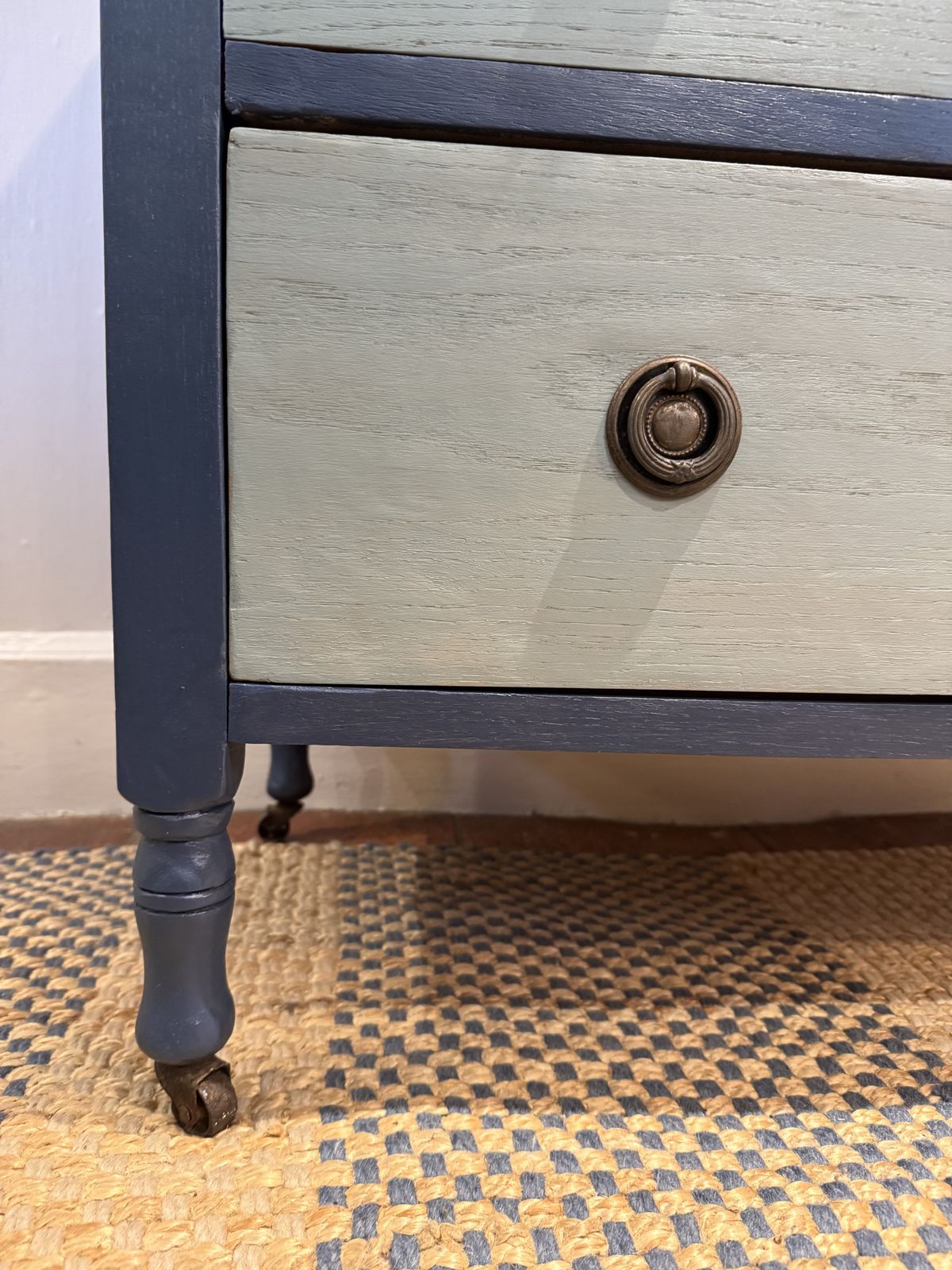 Three Drawer Chest Painted In Farrow & Ball Blues photo Furniture
