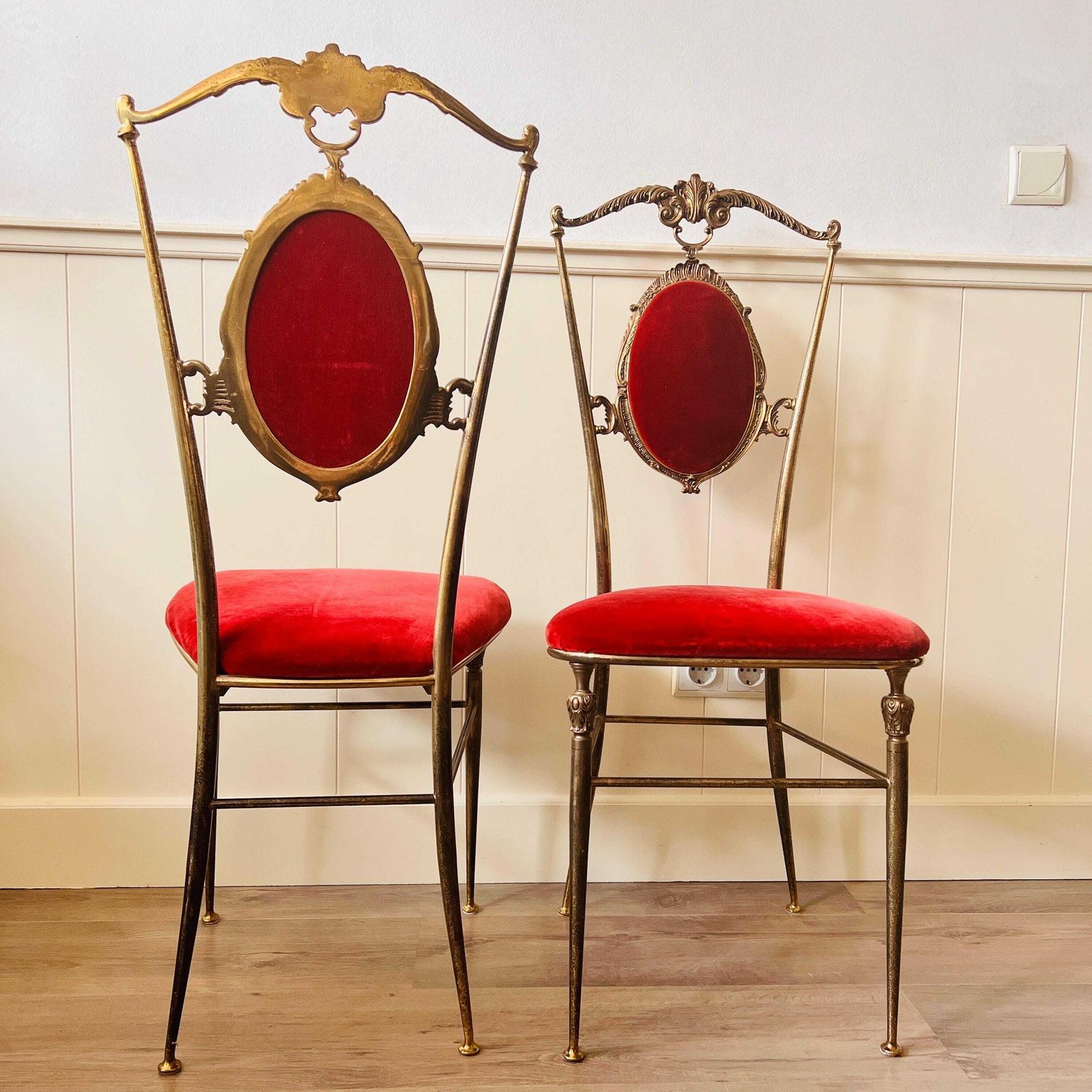 Remarkable Pair Of Brass Chairs, Italian Home Furniture, Interior Design photo buy