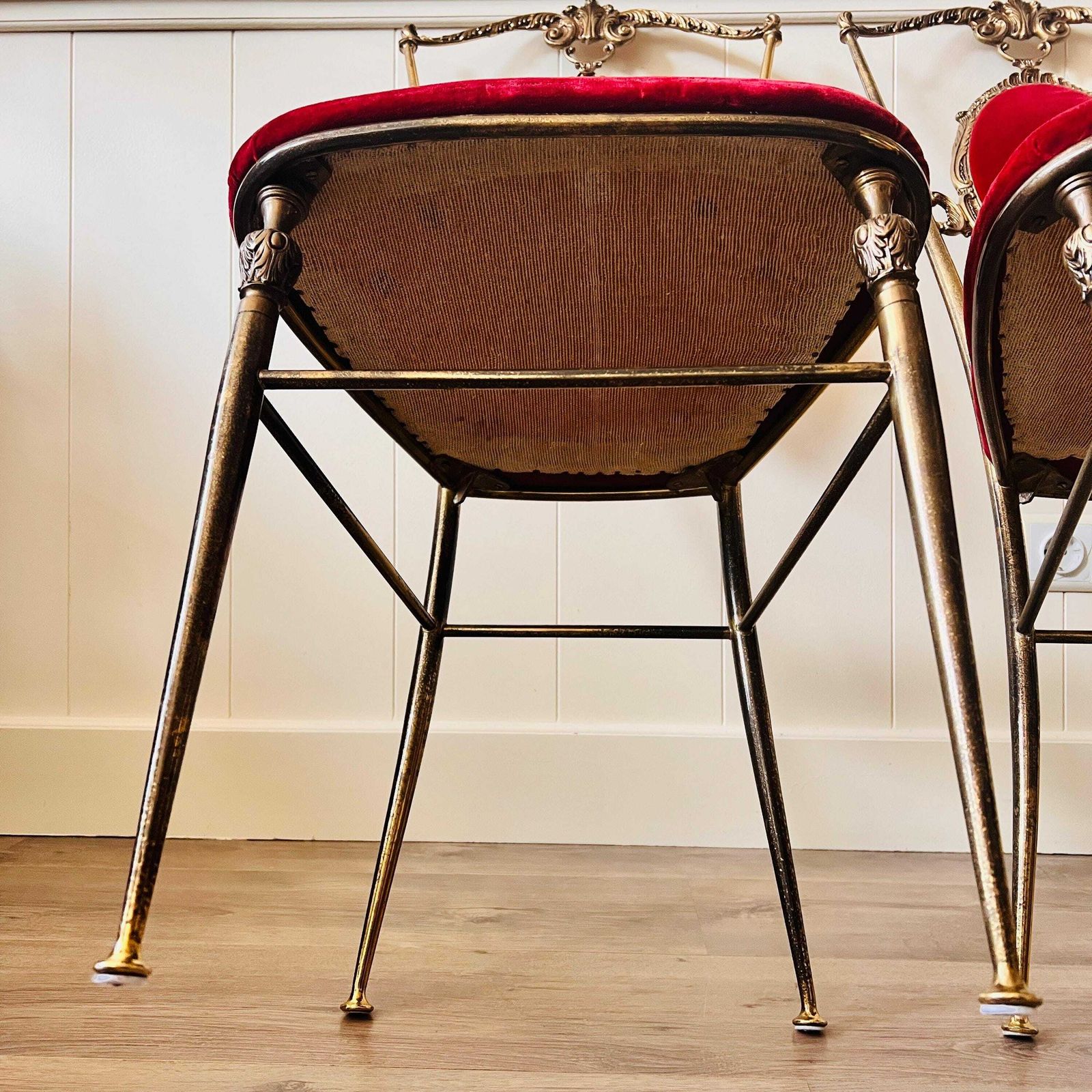 photo for sale Remarkable Pair Of Brass Chairs, Italian Home Furniture, Interior Design