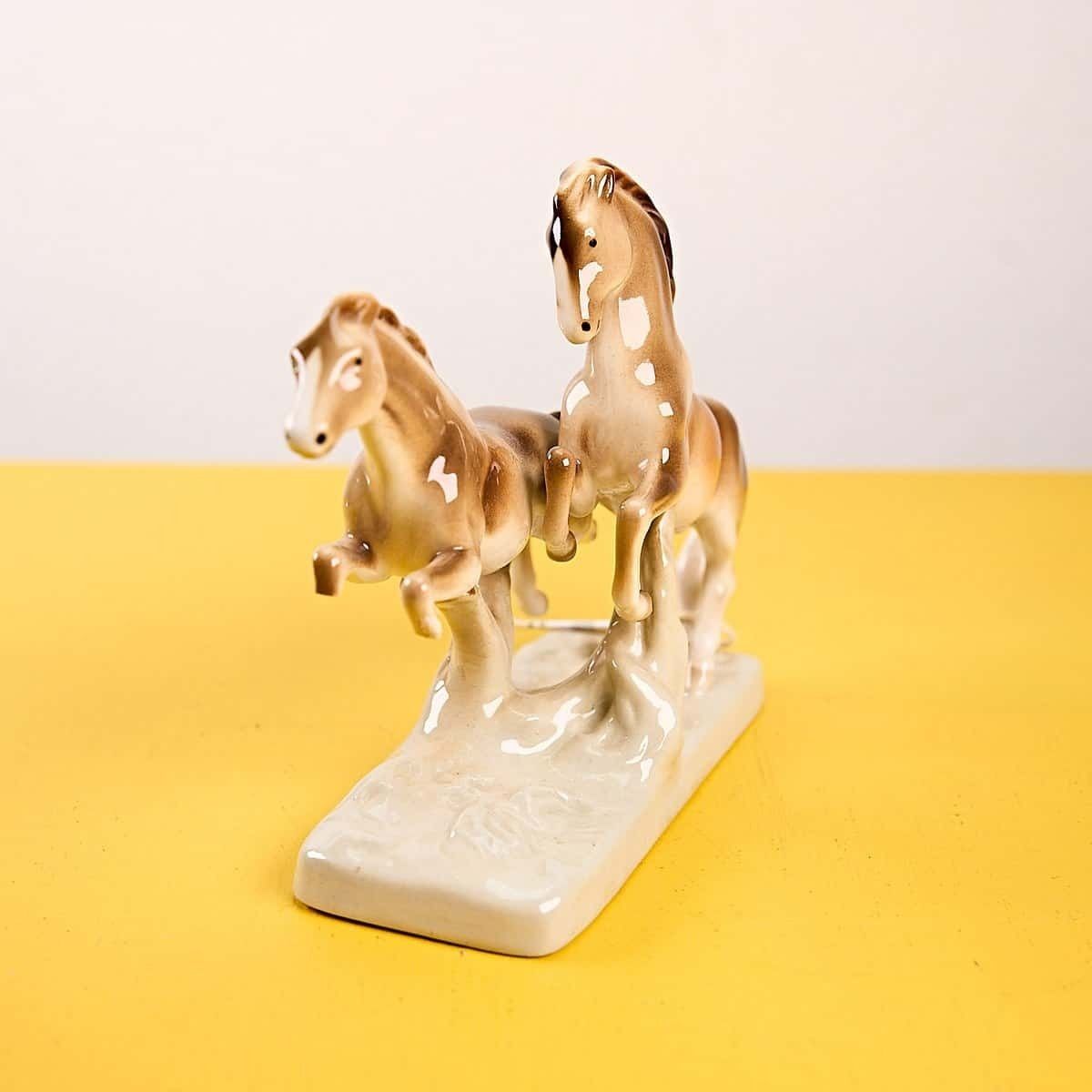 Hand Painted Ceramic Horse Statue Royal Dux Bohemia Czechoslovakia