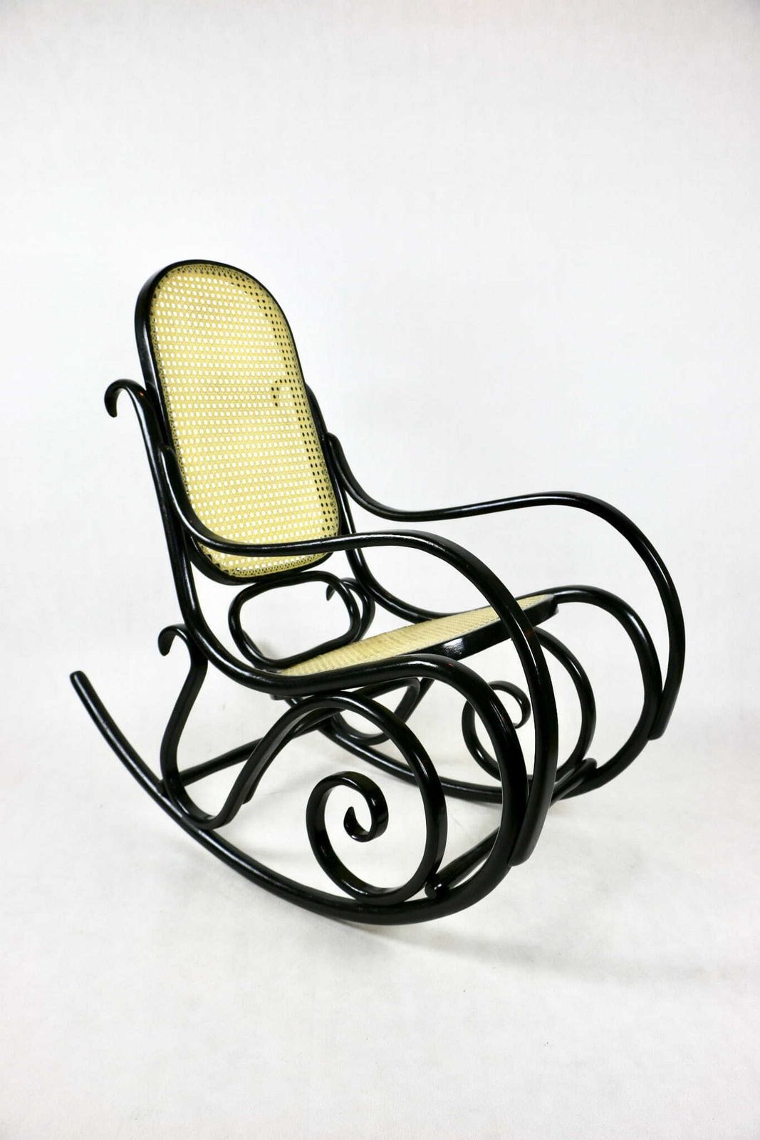 photo for sale Thonet Rocking Chair, Original Black 70s   Very Good Condition