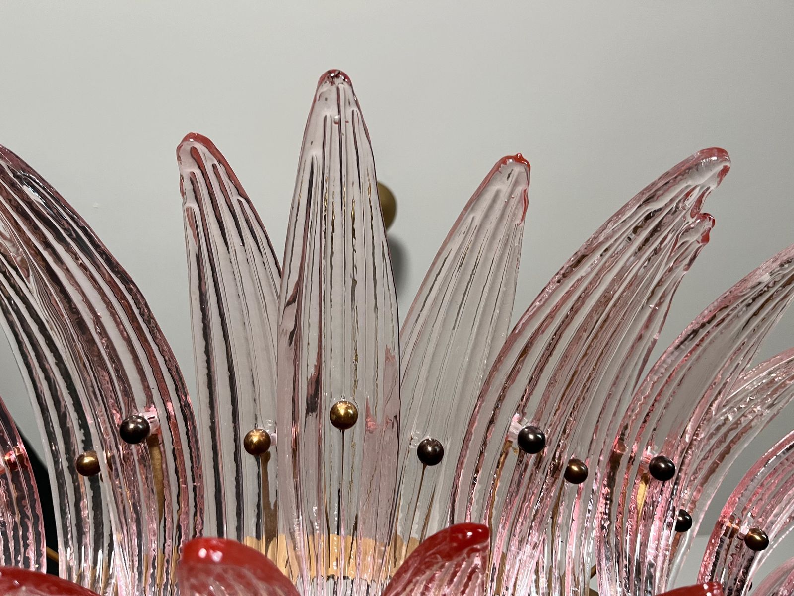 Lighting Murano Chandelier Original Palmette, Two Levels, 82 Pink Glasses photo